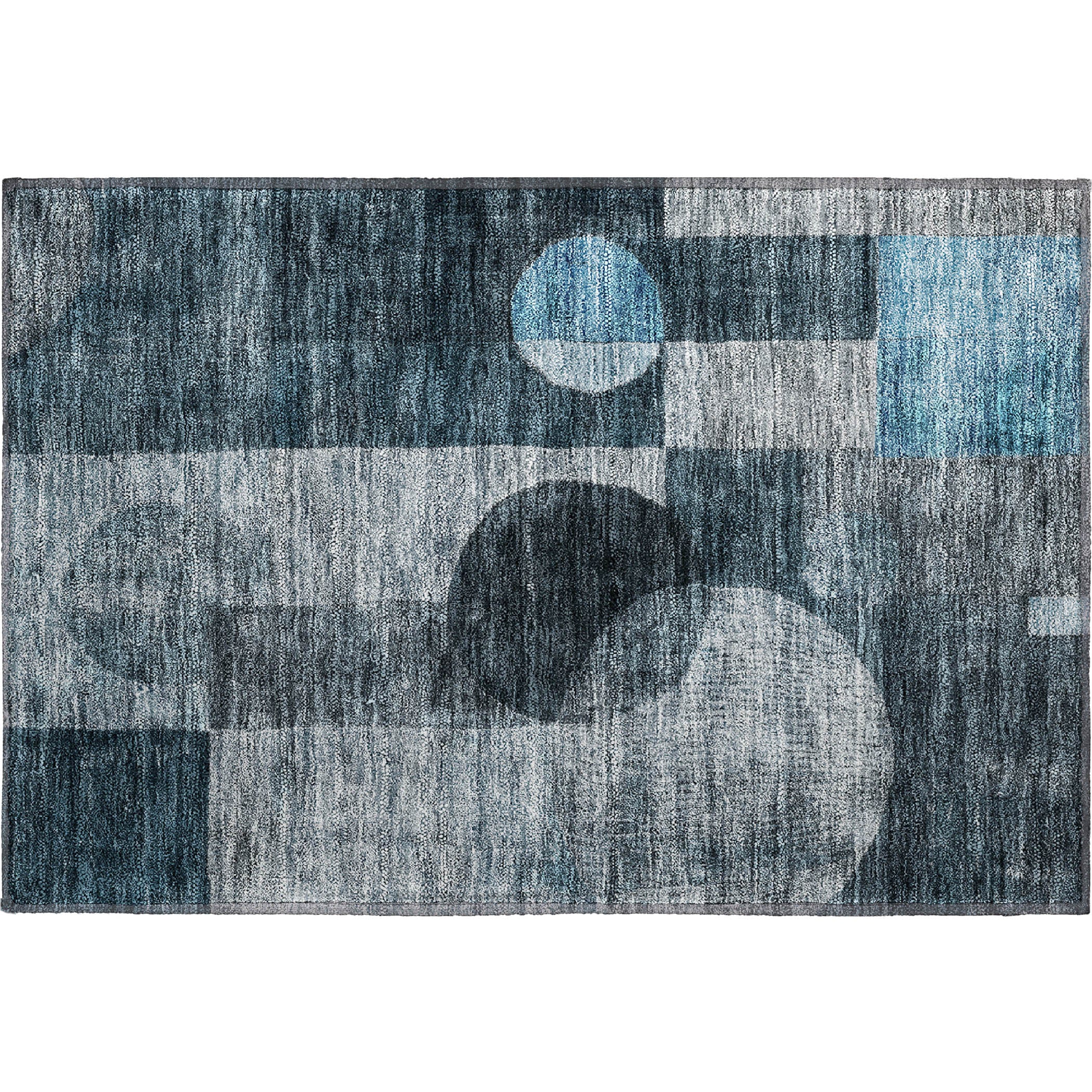 Lucerne Machine Washable Transitional Teal Rug 1'8" x 2'6" #shape_Rectangle