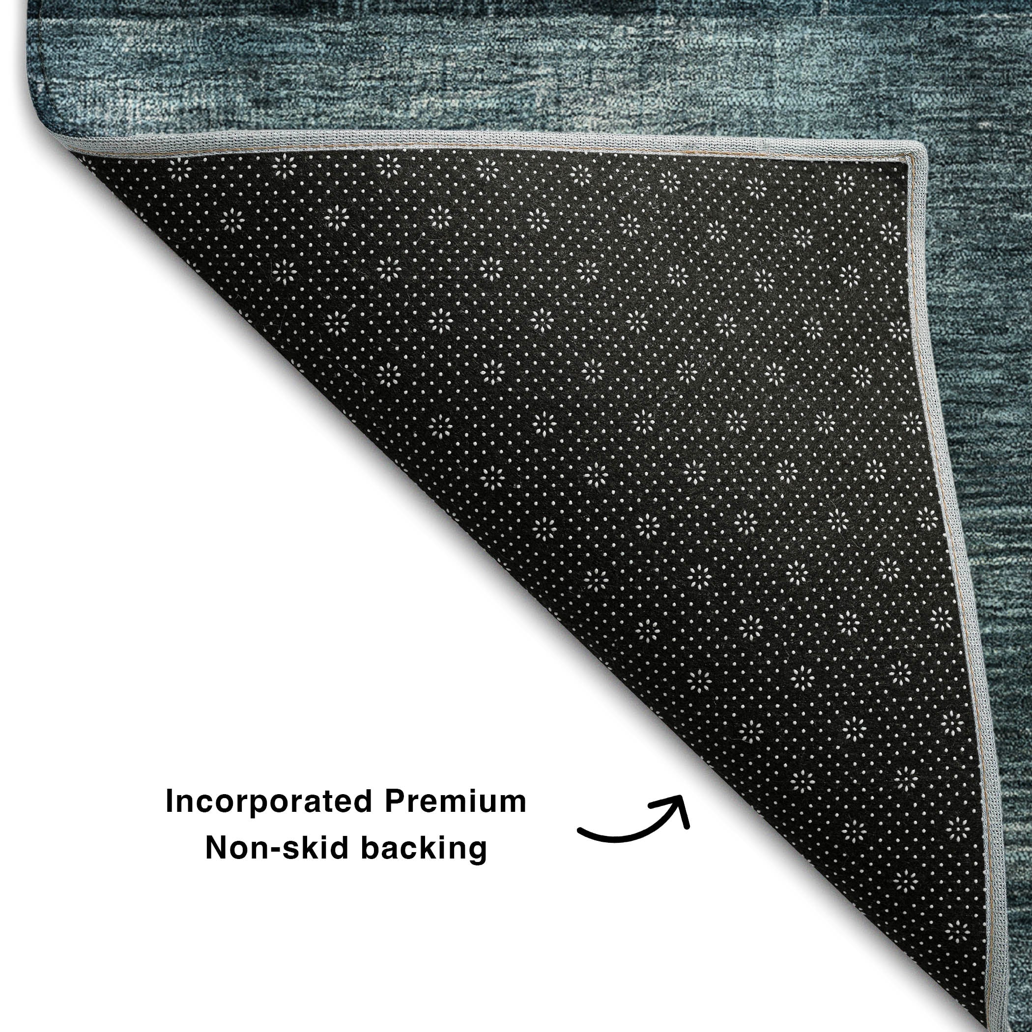 Lucerne Machine Washable Transitional Teal Rug 1'8" x 2'6" #shape_Rectangle