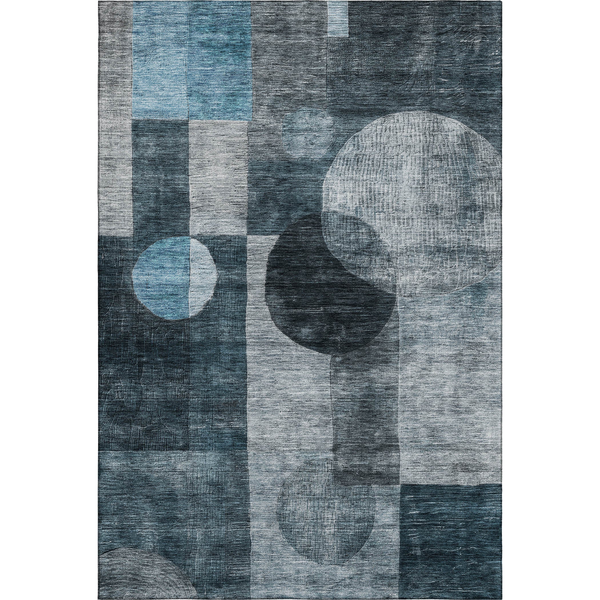 Lucerne Machine Washable Transitional Teal Rug 2'6" x 3'10" #shape_Rectangle