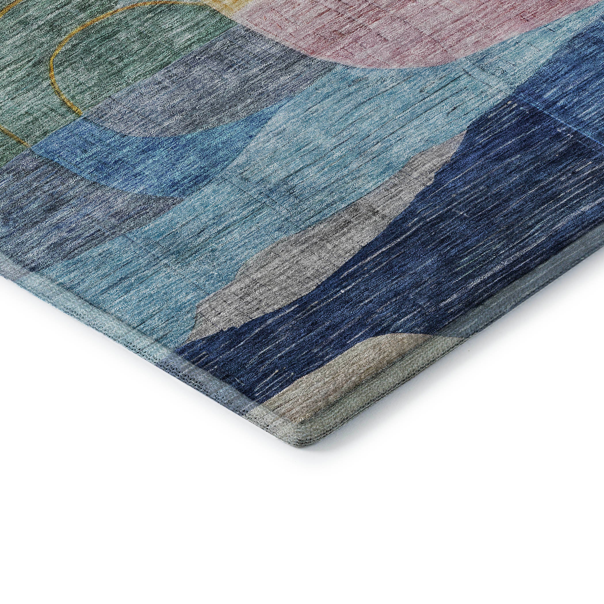 Nairobi Machine Washable Transitional Blue Rug 1'8" x 2'6" #shape_Rectangle
