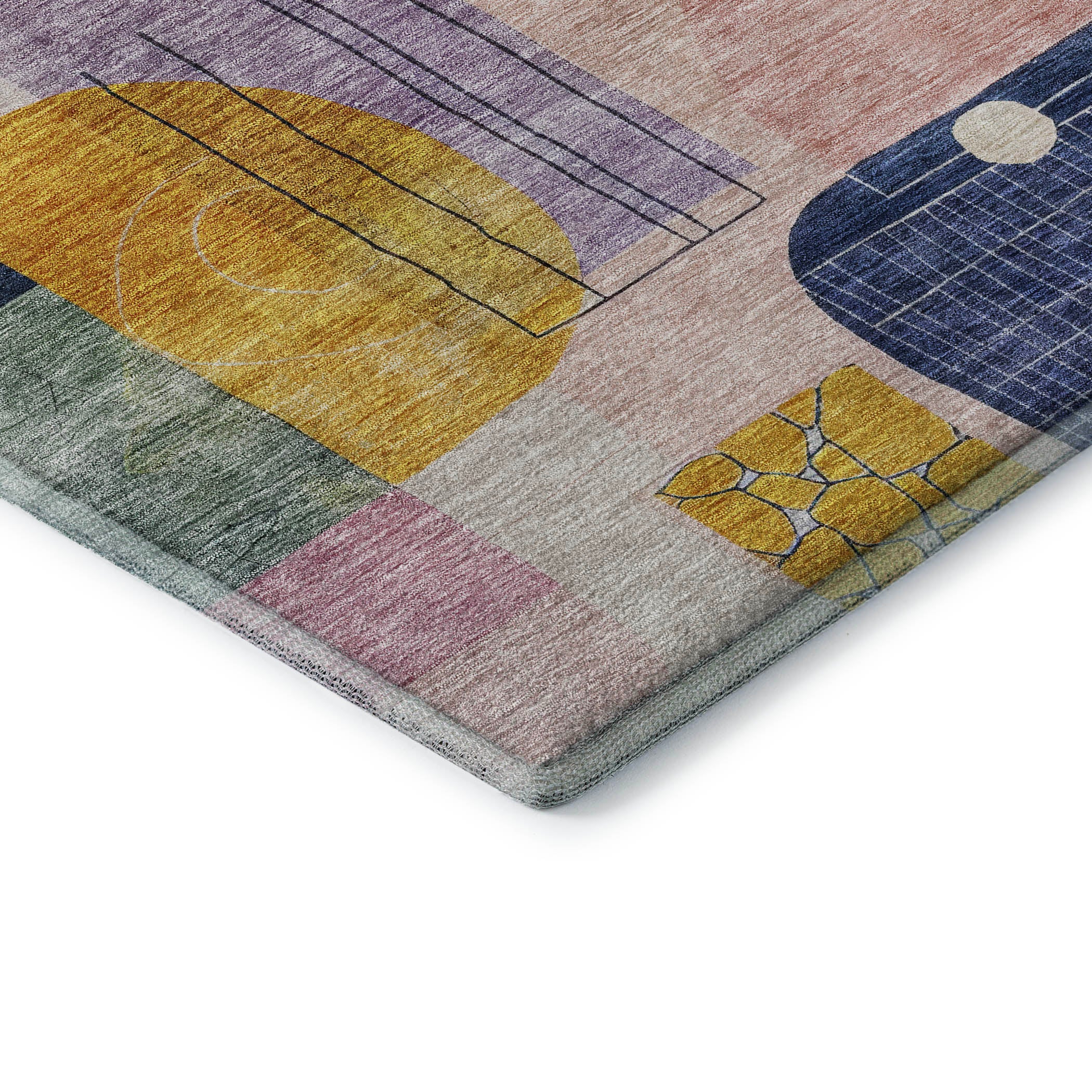Santorini Machine Washable Transitional Plum Purple Rug 1'8" x 2'6" #shape_Rectangle
