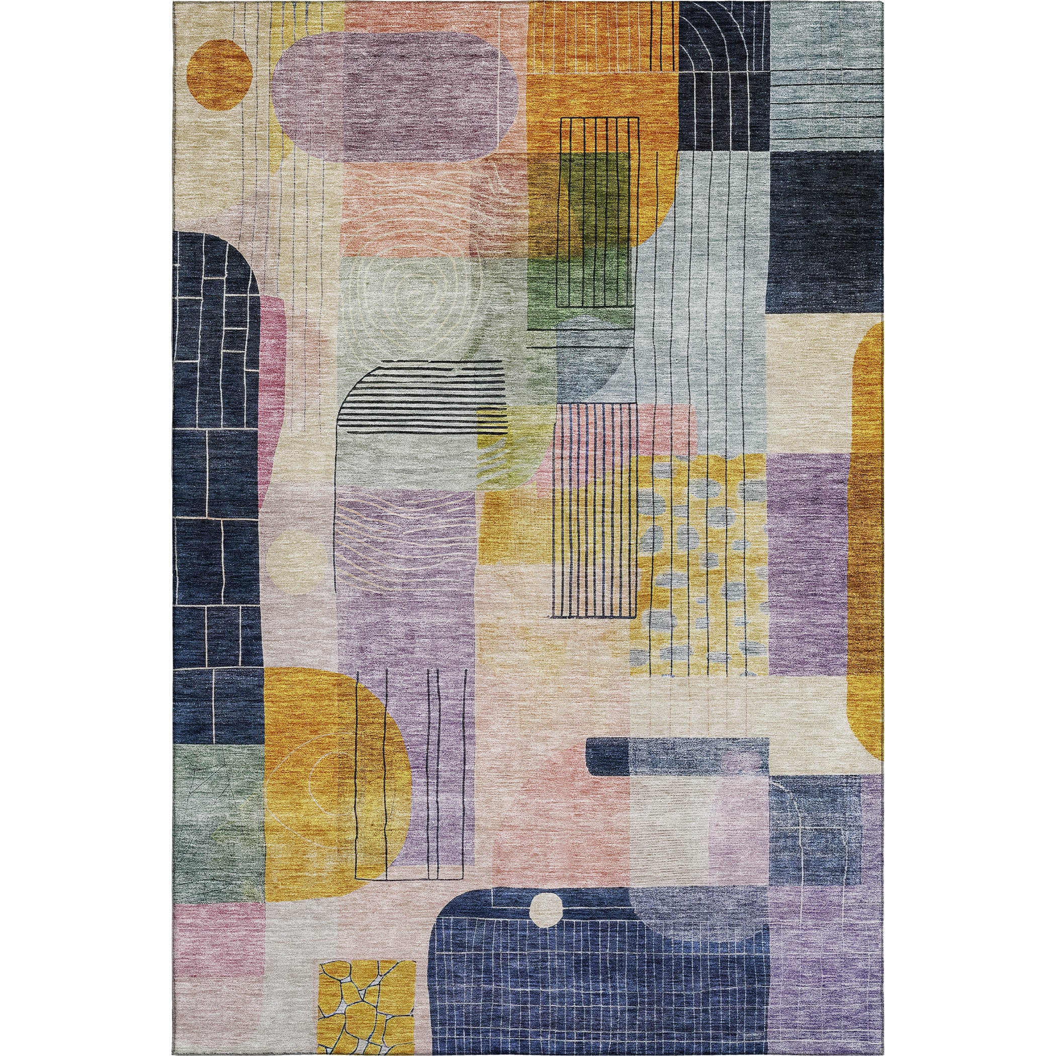 Santorini Machine Washable Transitional Plum Purple Rug 2'6" x 3'10" #shape_Rectangle
