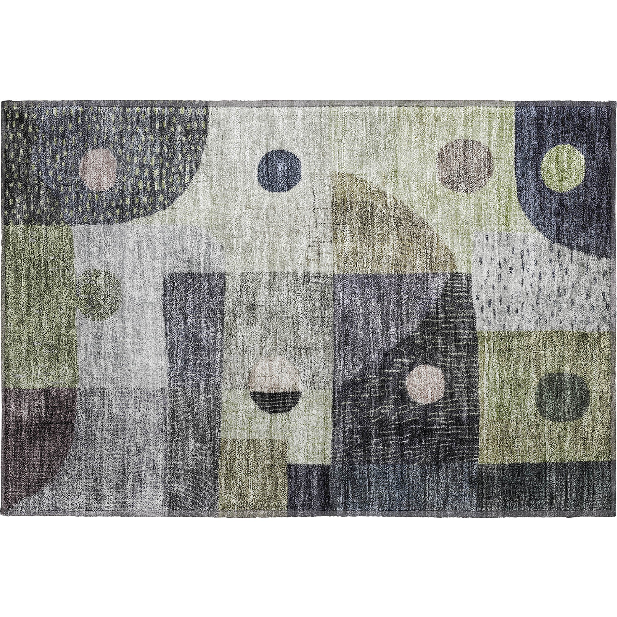 Sintra Machine Washable Transitional Aloe Green Rug 1'8" x 2'6" #shape_Rectangle