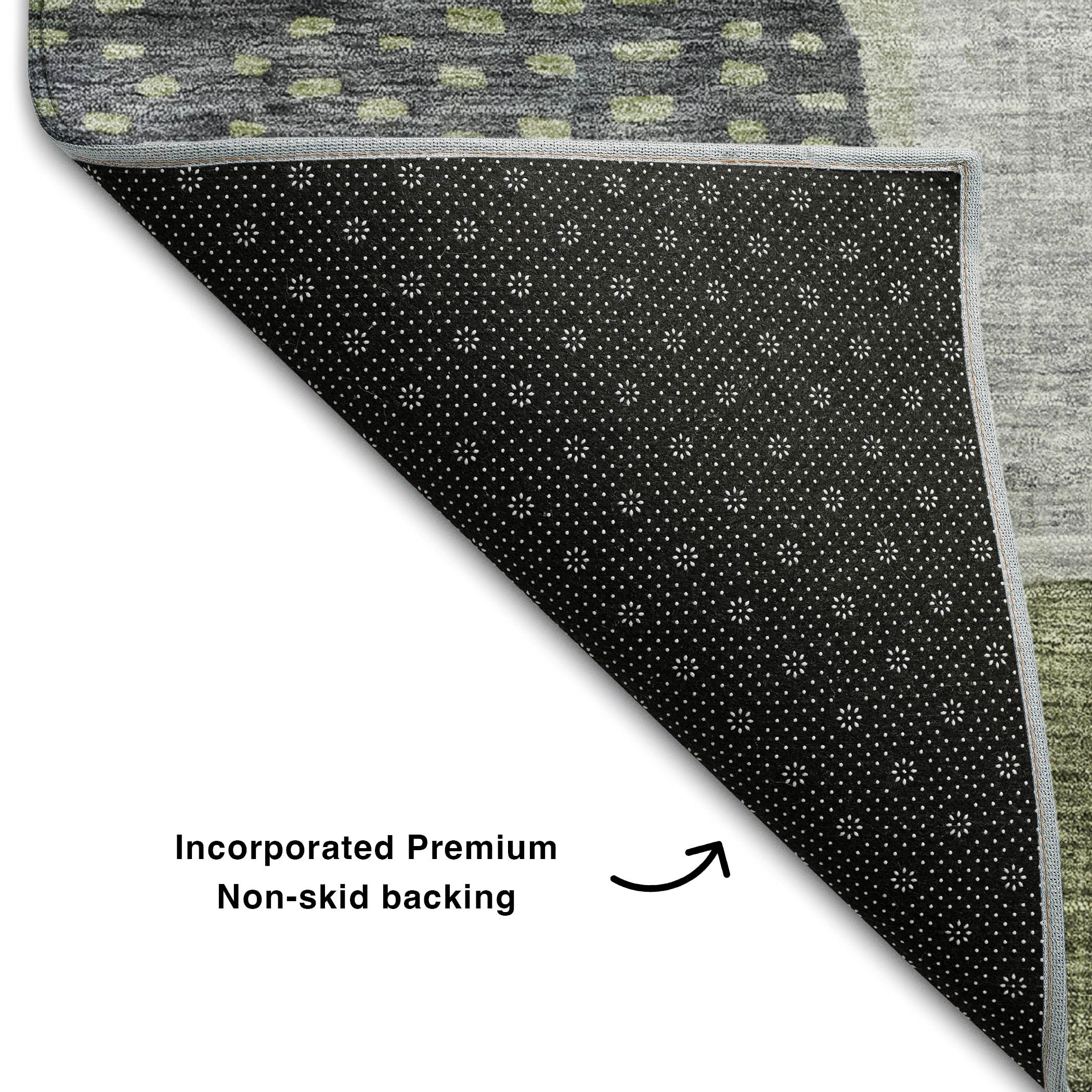 Sintra Machine Washable Transitional Aloe Green Rug 1'8" x 2'6" #shape_Rectangle