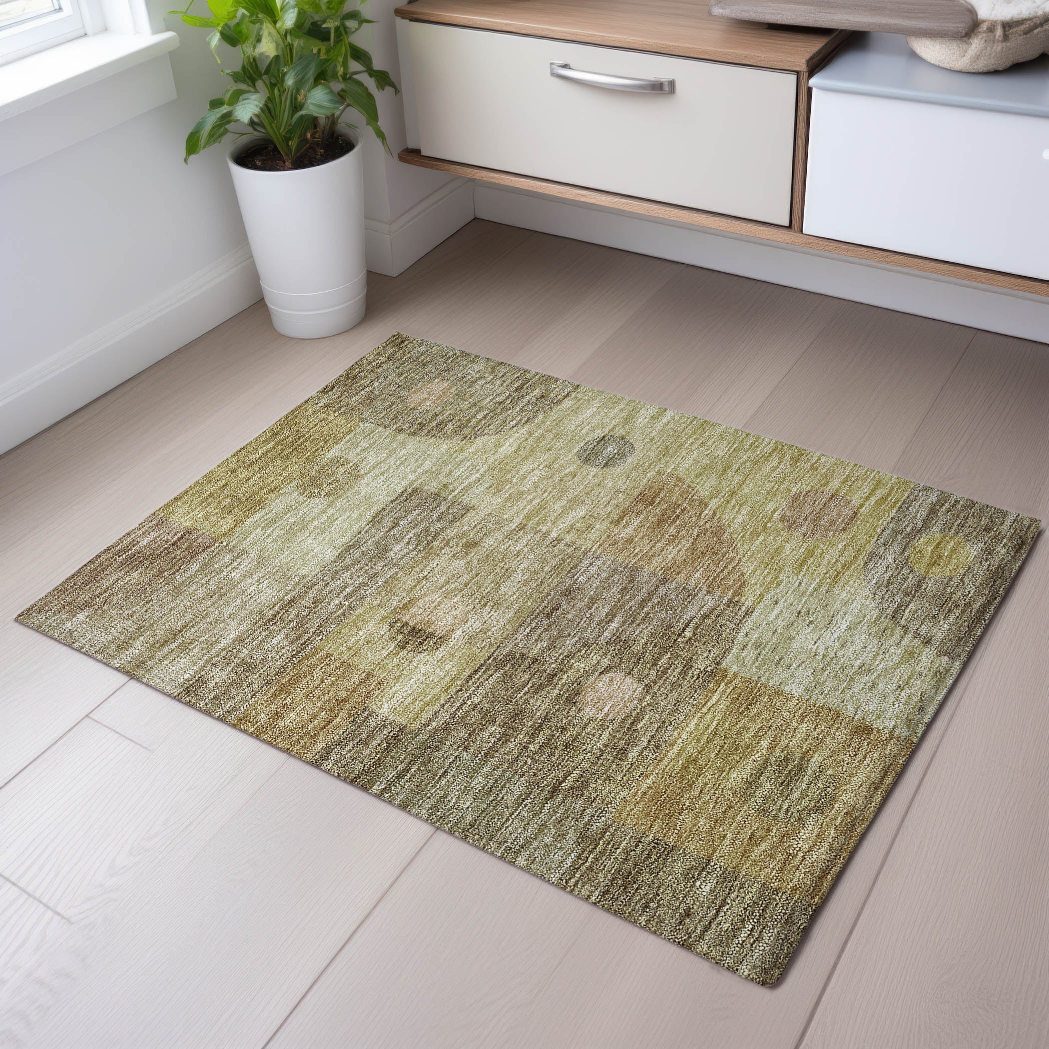 Sintra Machine Washable Transitional Beige Brown Rug 1'8" x 2'6" #shape_Rectangle