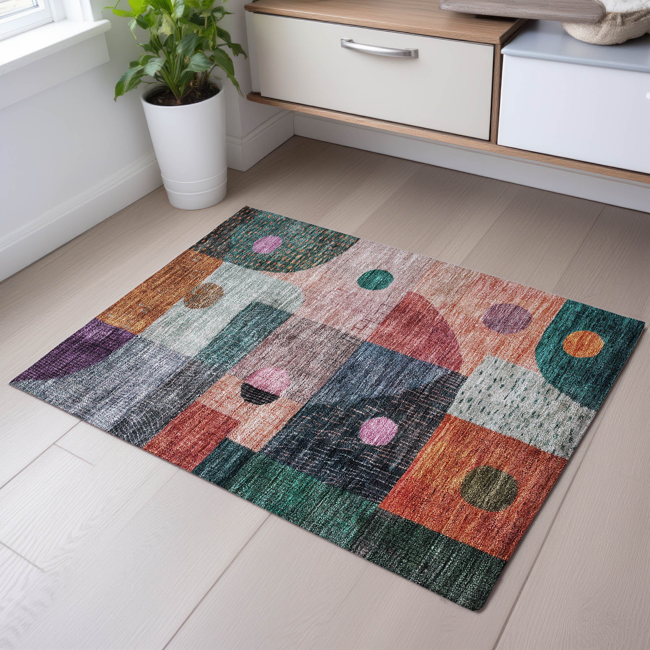 Sintra Machine Washable Transitional Orange Rug 1'8" x 2'6" #shape_Rectangle