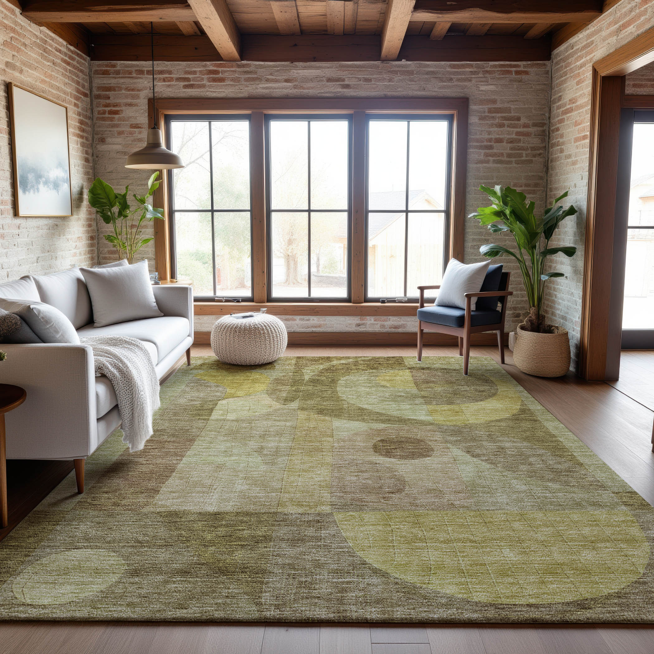 Montevideo Machine Washable Transitional Wheat Gold Rug 2'6" x 3'10" #shape_Rectangle