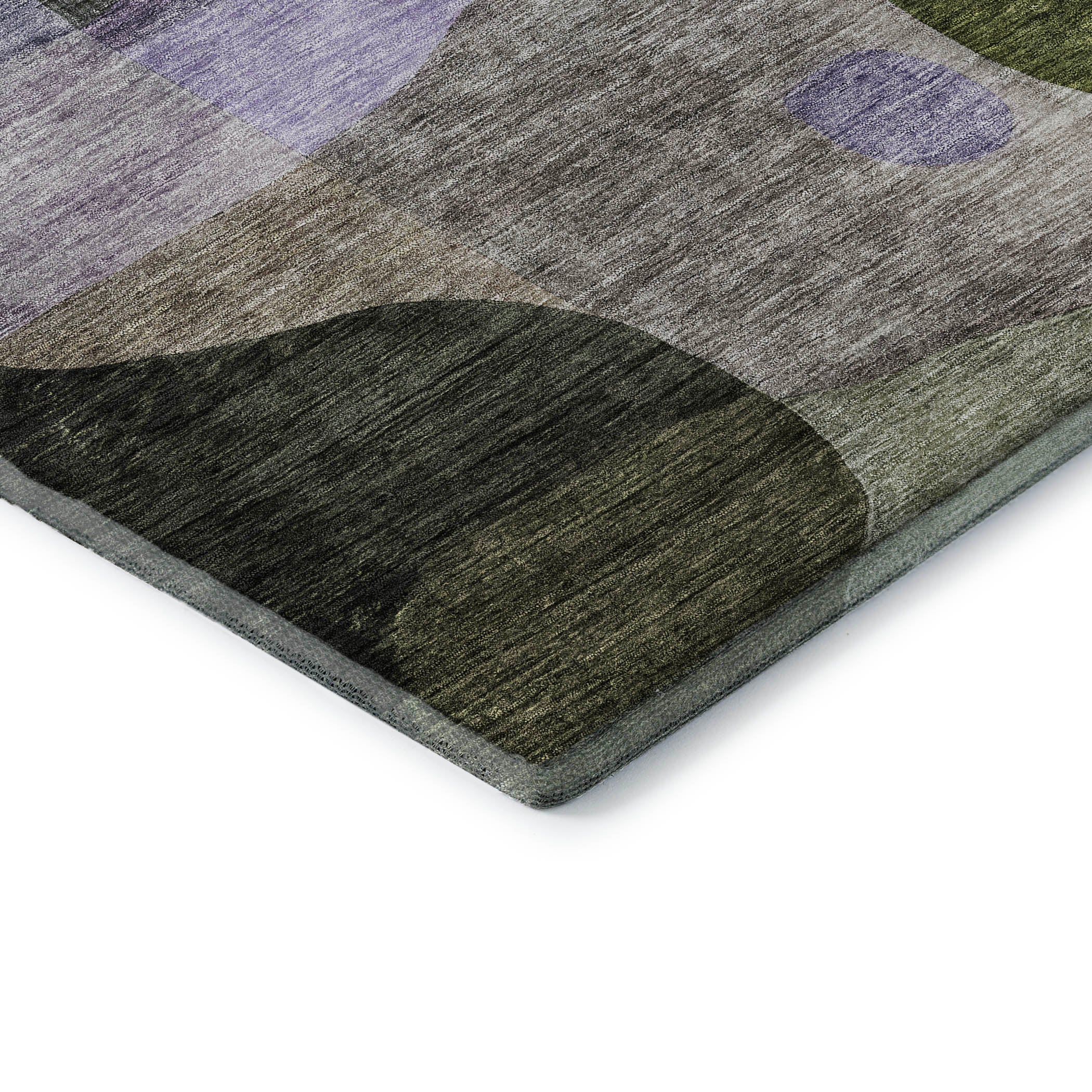 Seoul Machine Washable Transitional Olive Green Rug 1'8" x 2'6" #shape_Rectangle