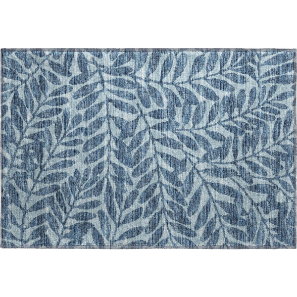 Hoi An Machine Washable Transitional Blue Rug 1'8" x 2'6"