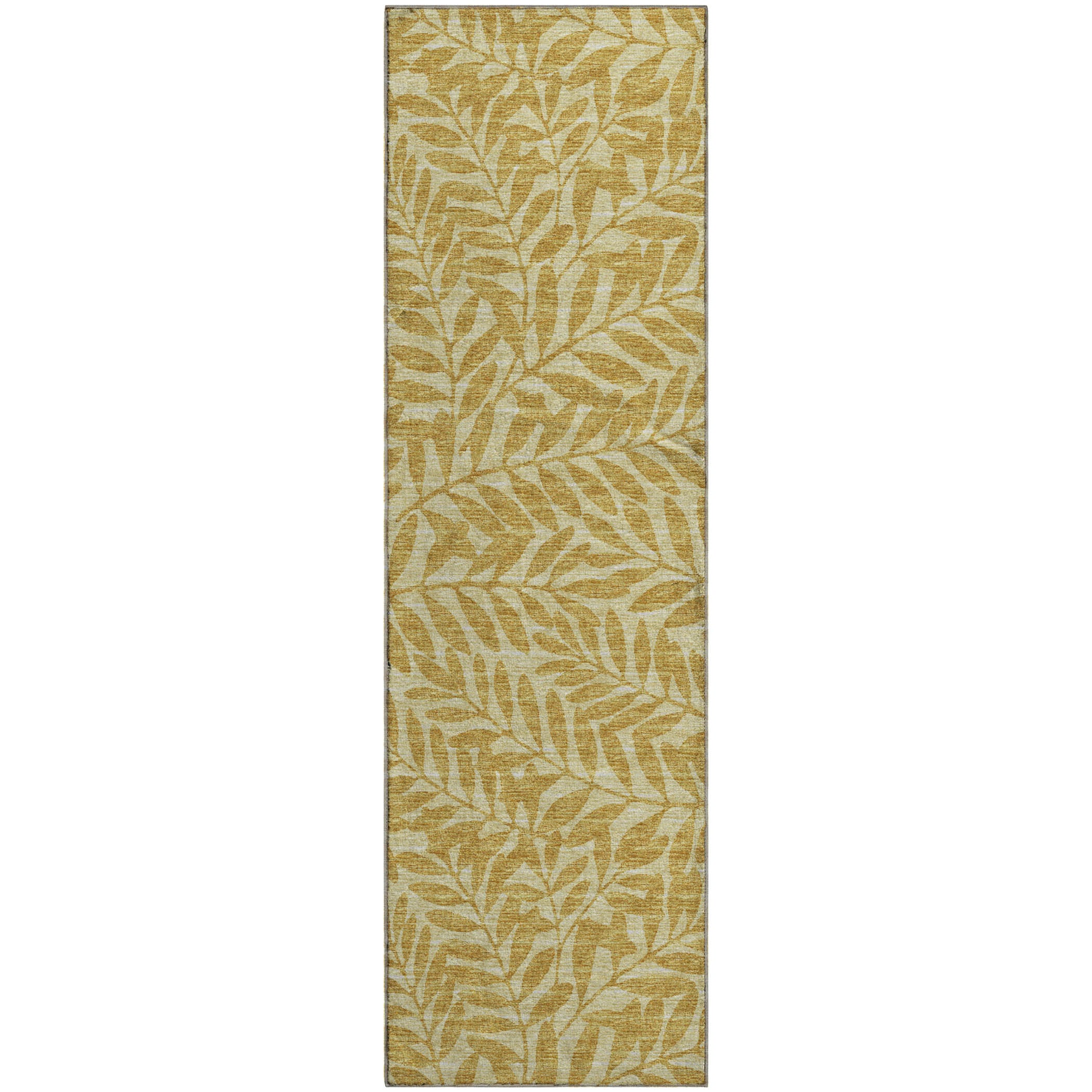 Hoi An Machine Washable Transitional Gilded Yellow Rug 2'3" x 7'6" #shape_Runner