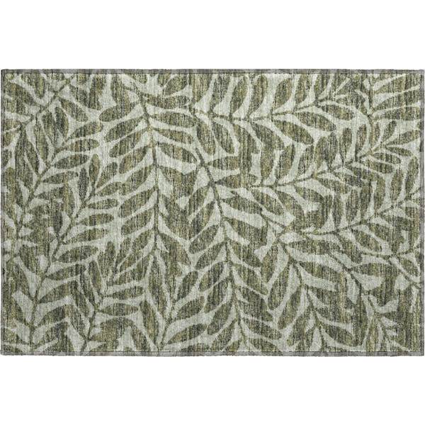 Hoi An Machine Washable Transitional Green Rug 1'8" x 2'6"