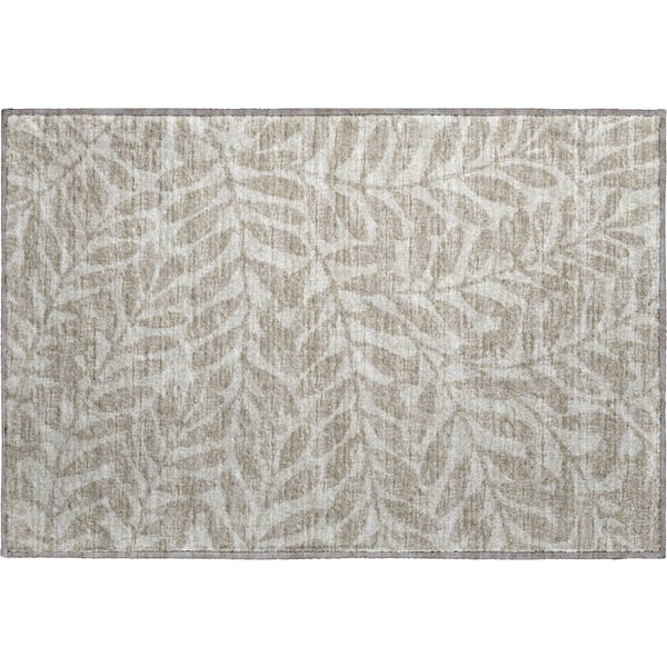 Hoi An Machine Washable Transitional Taupe Neutral Rug 1'8" x 2'6"