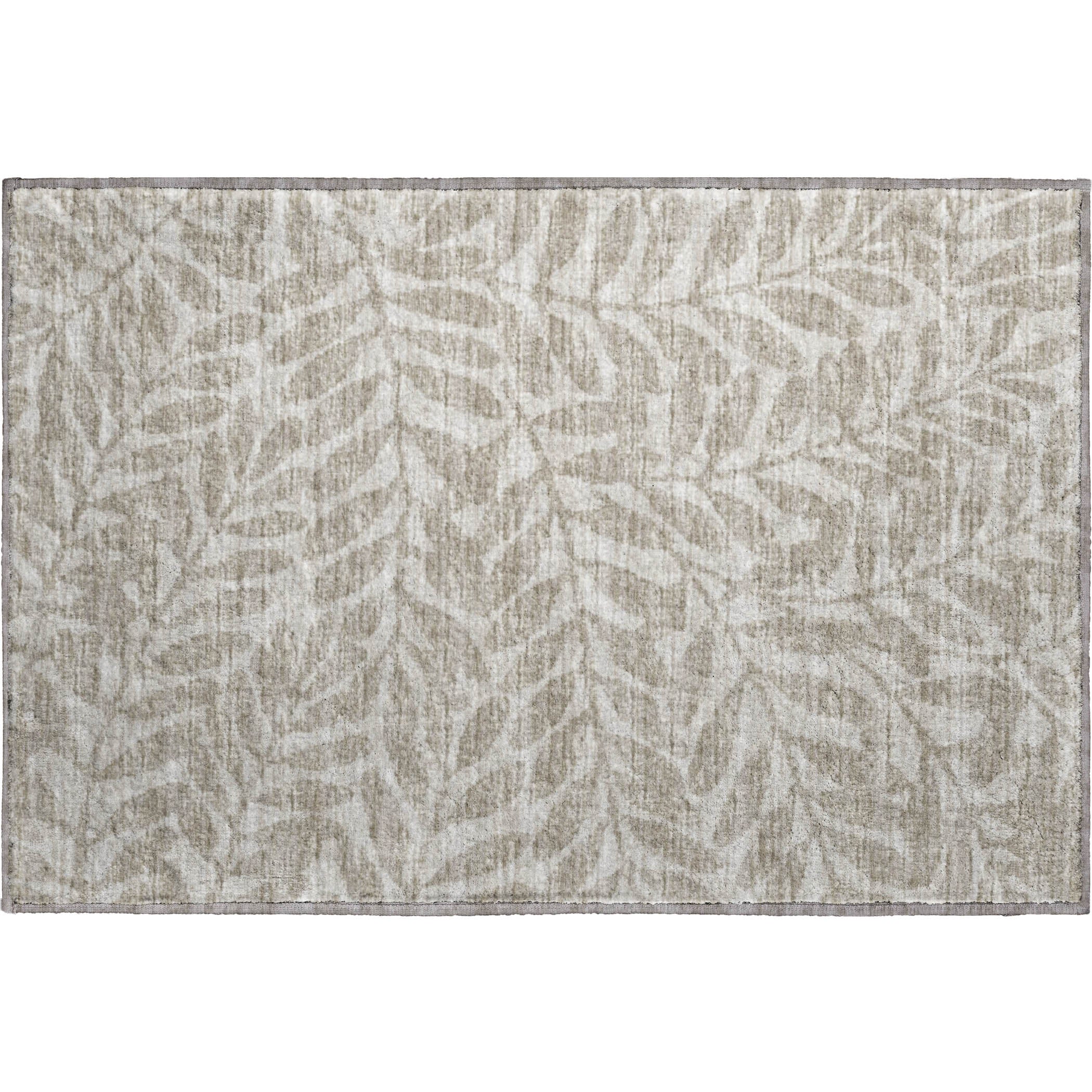 Hoi An Machine Washable Transitional Taupe Neutral Rug 1'8" x 2'6" #shape_Rectangle