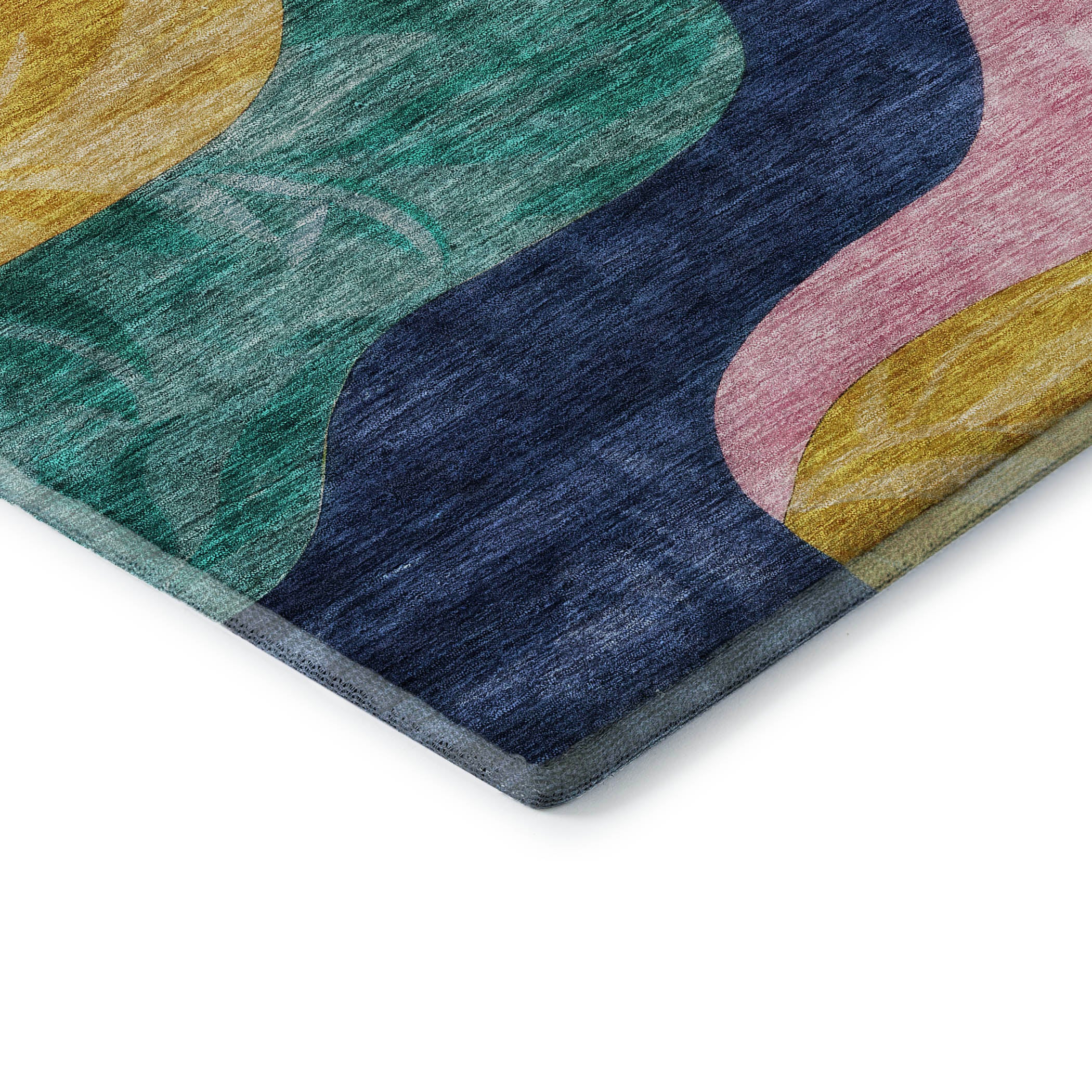 Rome Machine Washable Transitional Green Rug 1'8" x 2'6" #shape_Rectangle