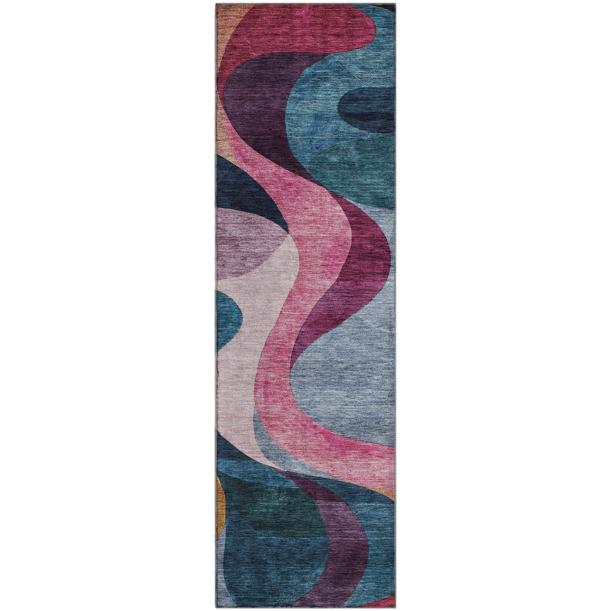 Tallinn Machine Washable Transitional Green Rug 2'3" x 7'6" #shape_Runner