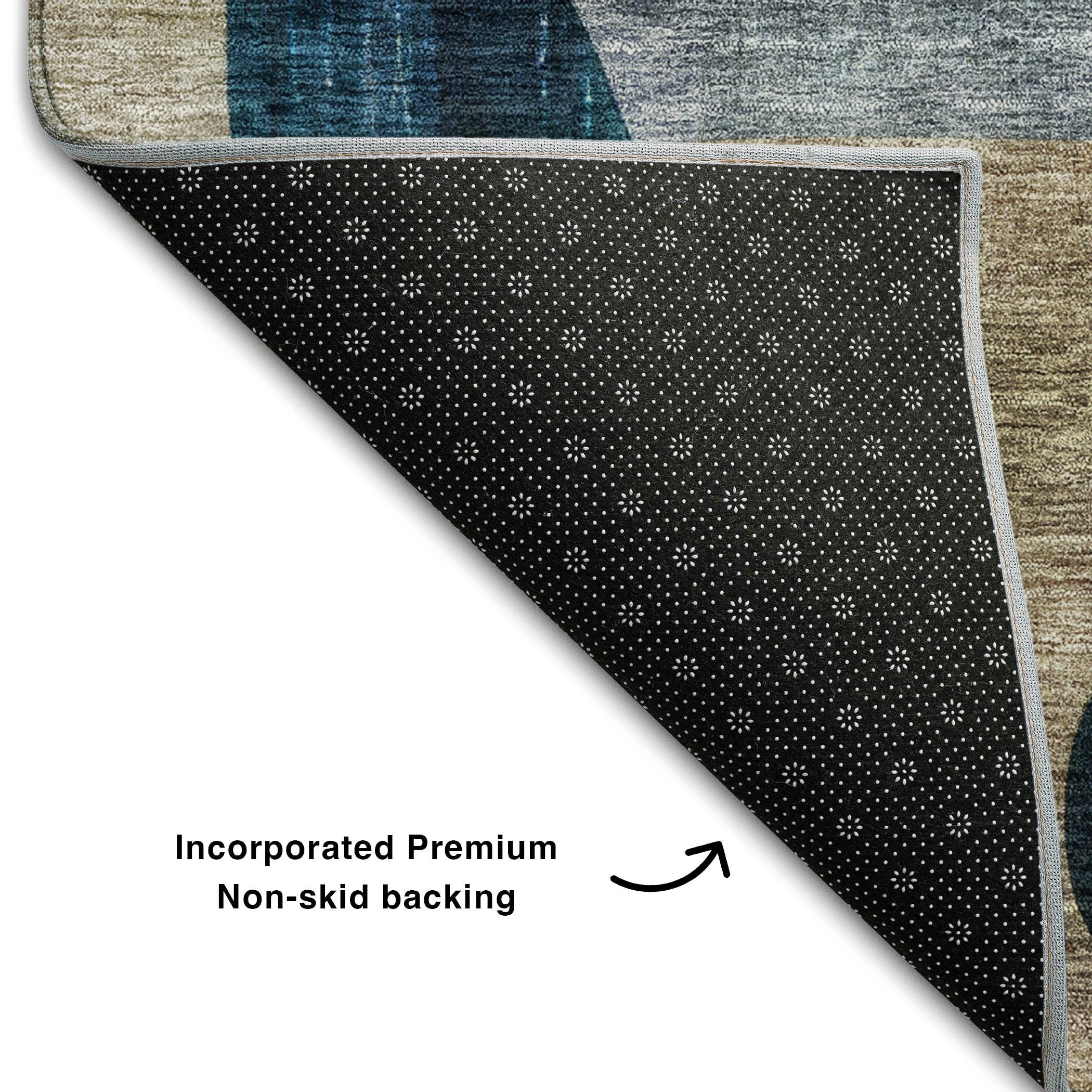Mostar Machine Washable Transitional Blue Rug 1'8" x 2'6" #shape_Rectangle