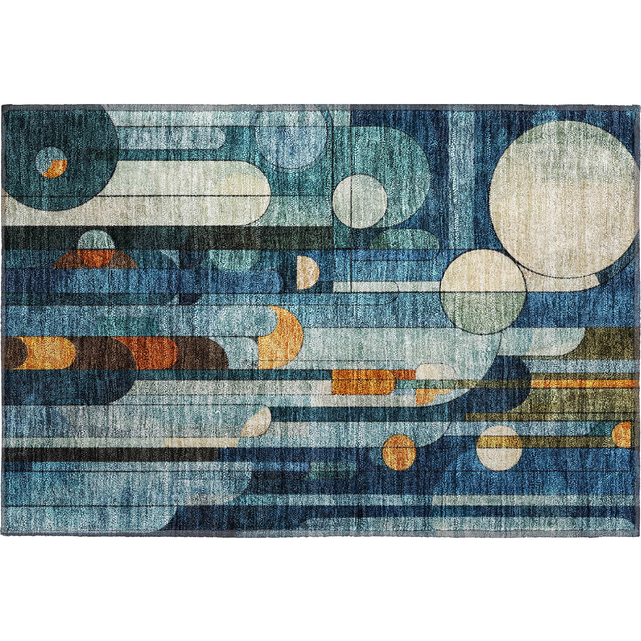 Queenstown Machine Washable Transitional Blue Rug 1'8" x 2'6" #shape_Rectangle