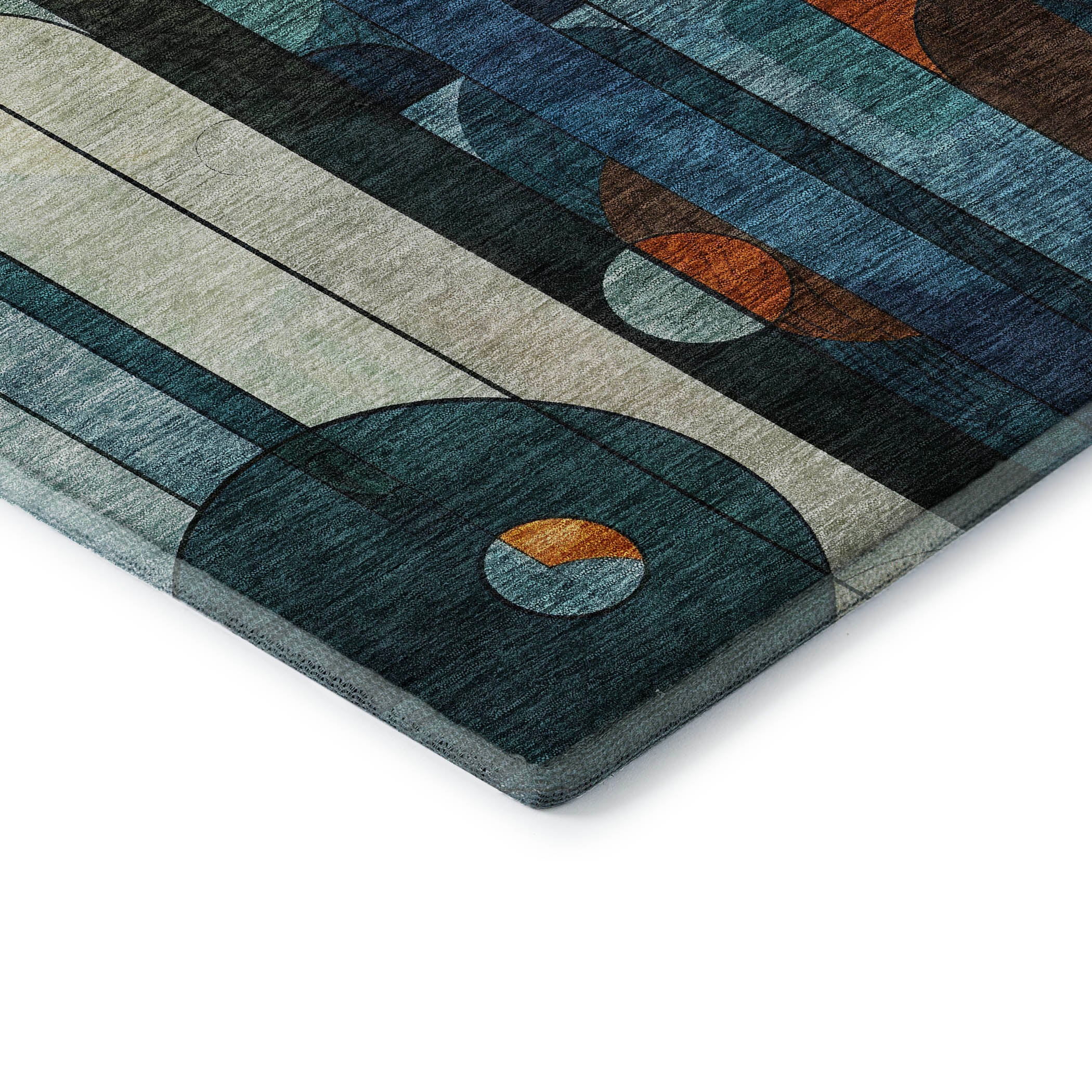 Queenstown Machine Washable Transitional Blue Rug 1'8" x 2'6" #shape_Rectangle