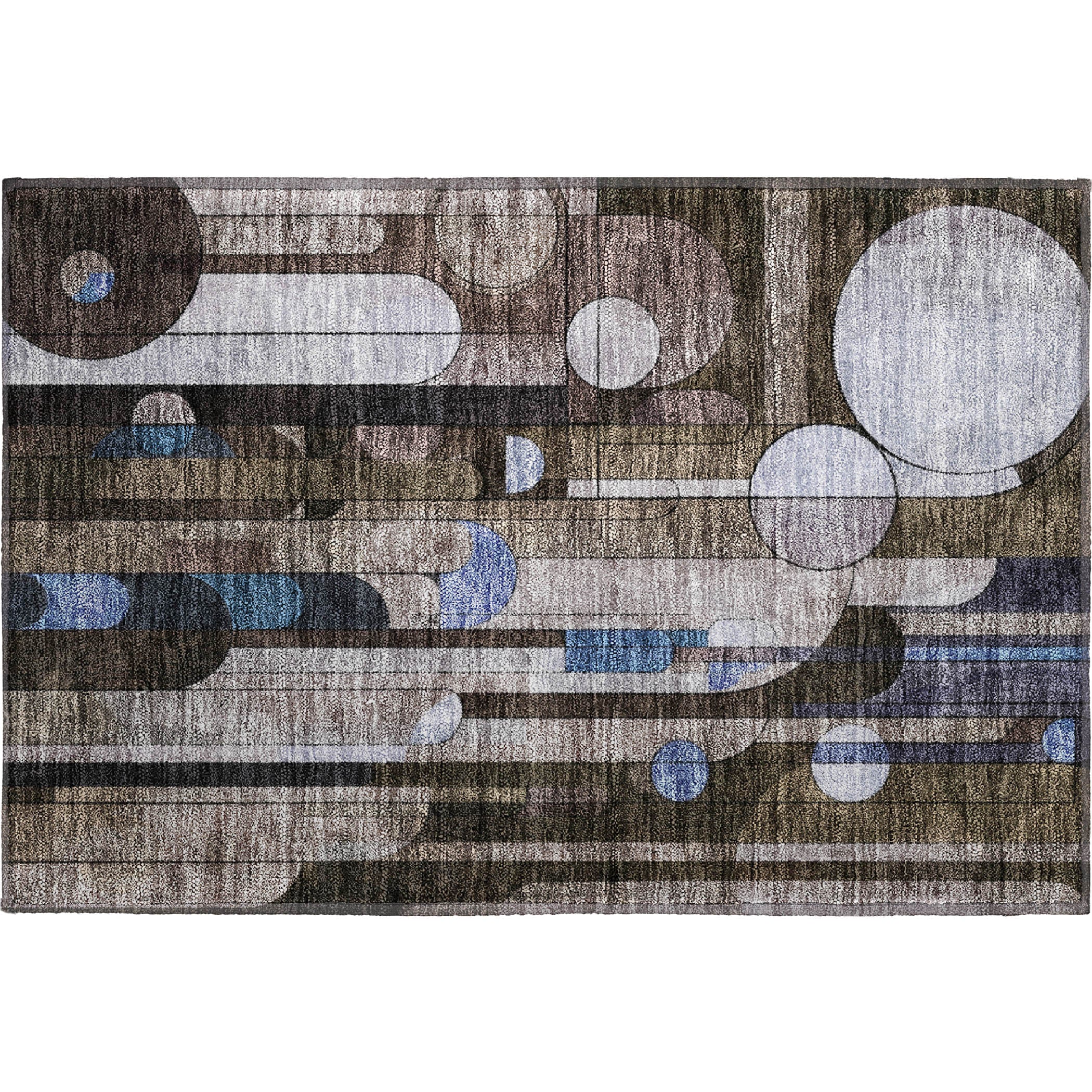 Queenstown Machine Washable Transitional Brown Rug 1'8" x 2'6" #shape_Rectangle