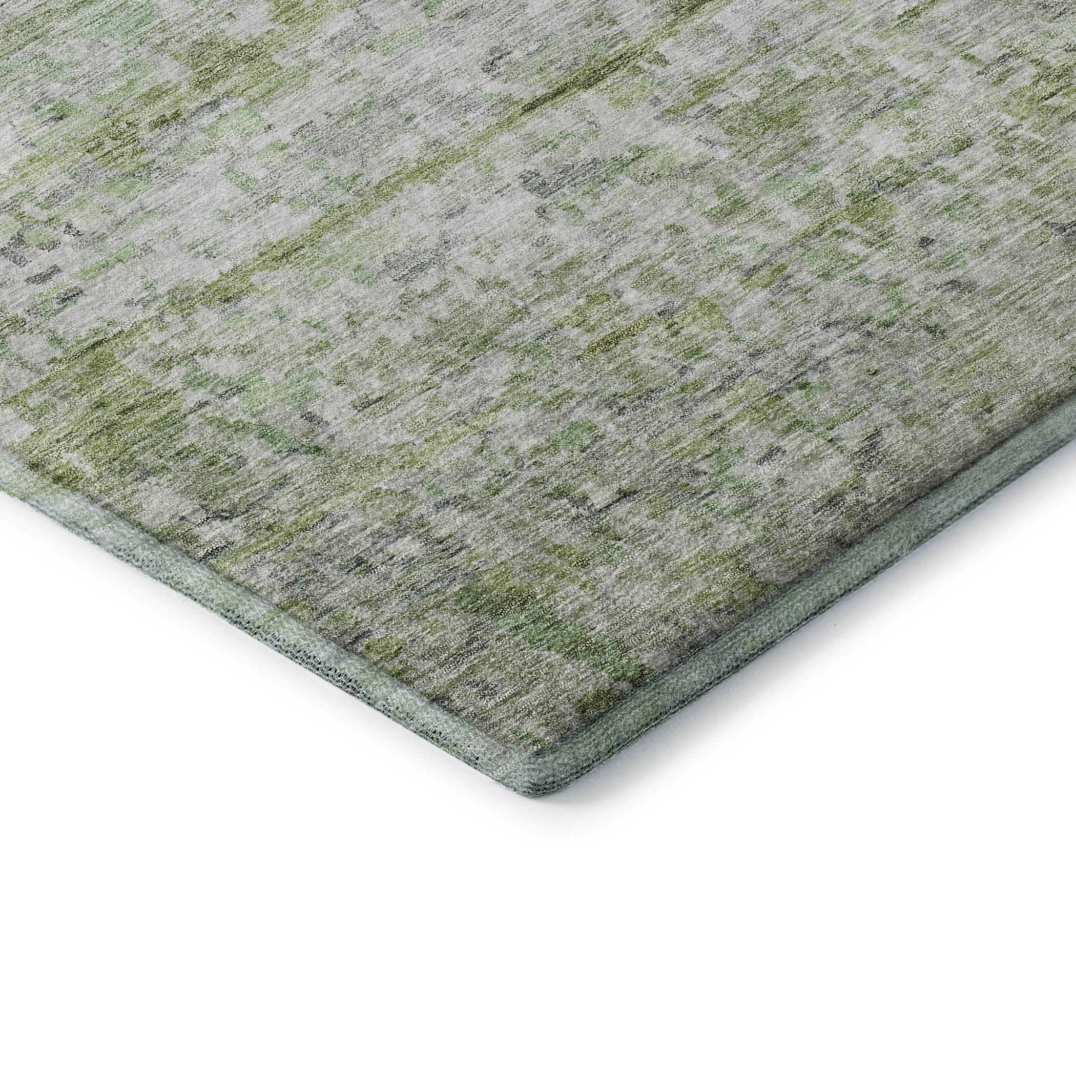 Hoi An Machine Washable Transitional Aloe Green Rug 1'8" x 2'6" #shape_Rectangle