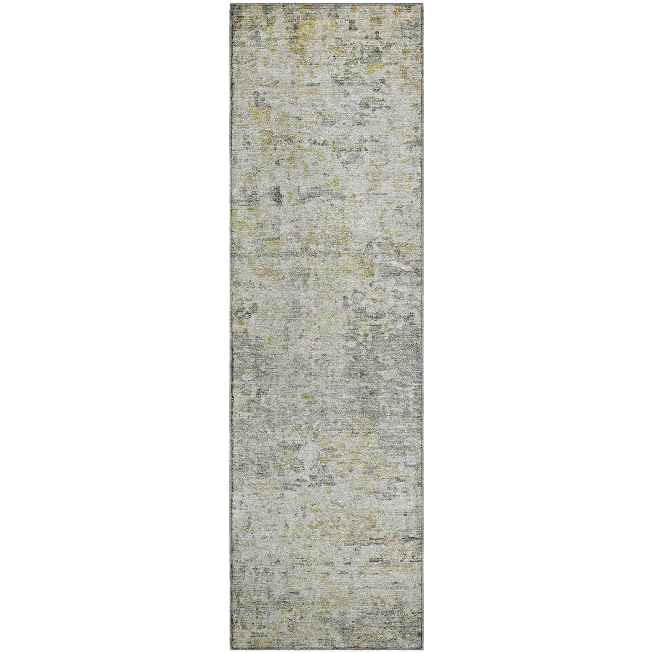 Montevideo Machine Washable Transitional Sage Green Rug 2'3" x 7'6" #shape_Runner