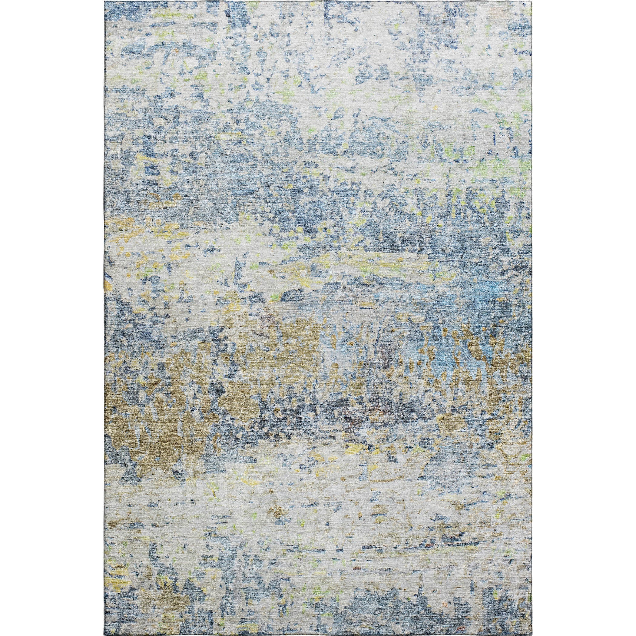 Ghent Machine Washable Transitional Blue Rug 2'6" x 3'10" #shape_Rectangle
