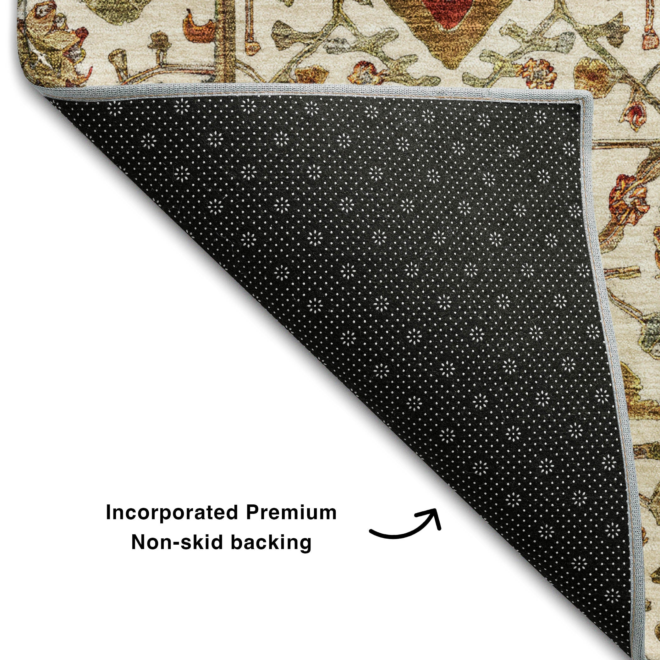 Sarajevo Machine Washable Transitional Ivory Rug 1'8" x 2'6" #shape_Rectangle