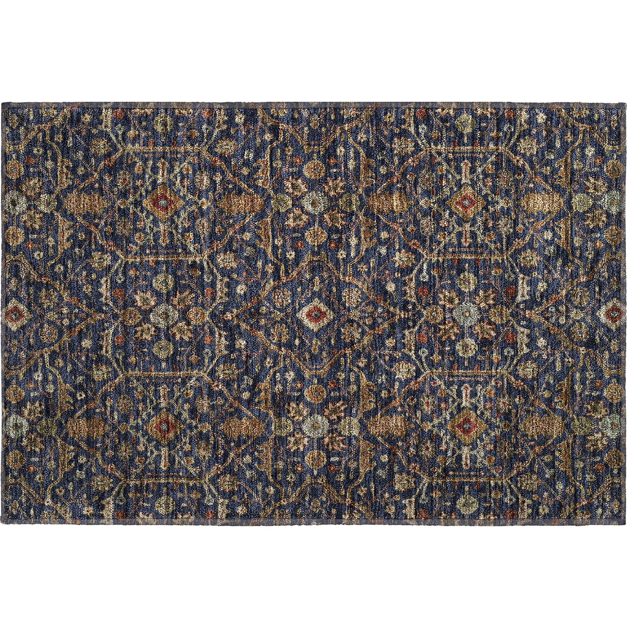 Sarajevo Machine Washable Transitional Navy Blue Rug 1'8" x 2'6" #shape_Rectangle