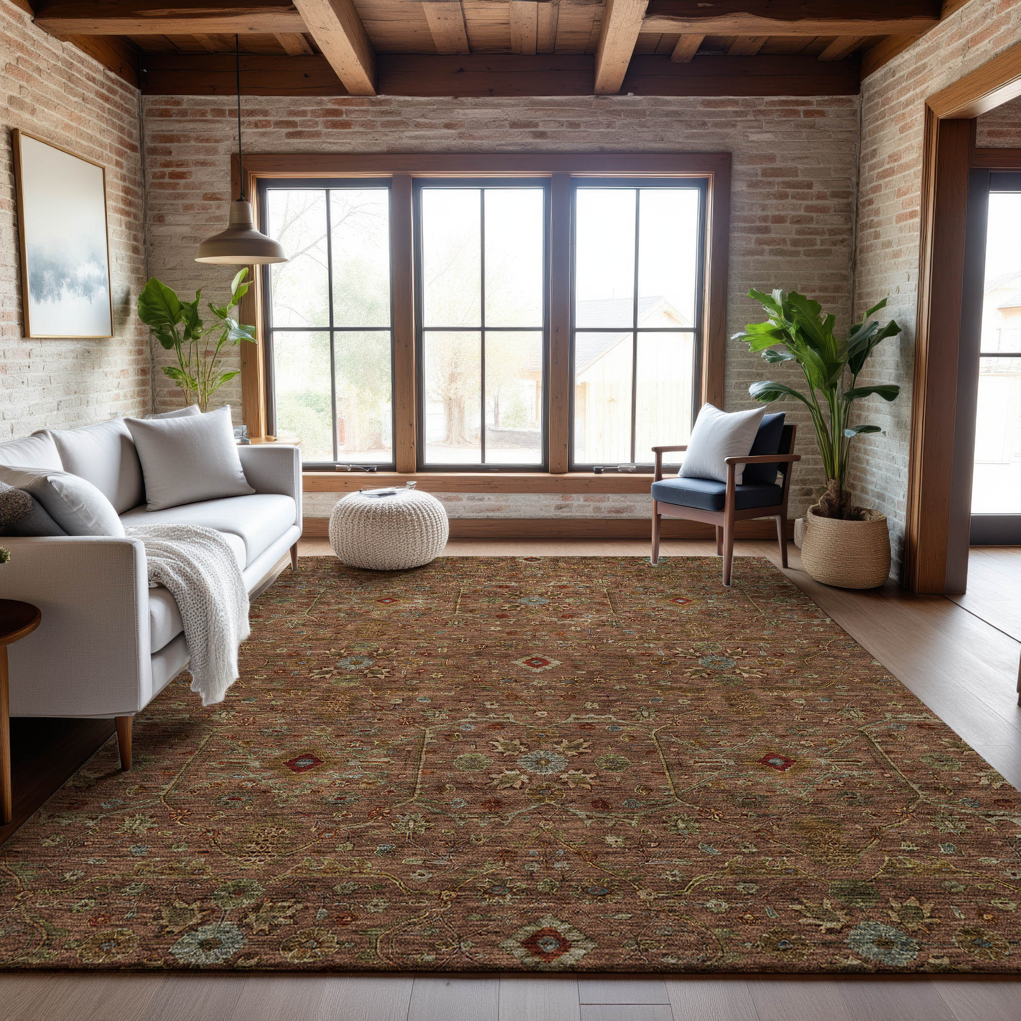 Sarajevo Machine Washable Transitional Paprika Orange Rug 2'6" x 3'10" #shape_Rectangle