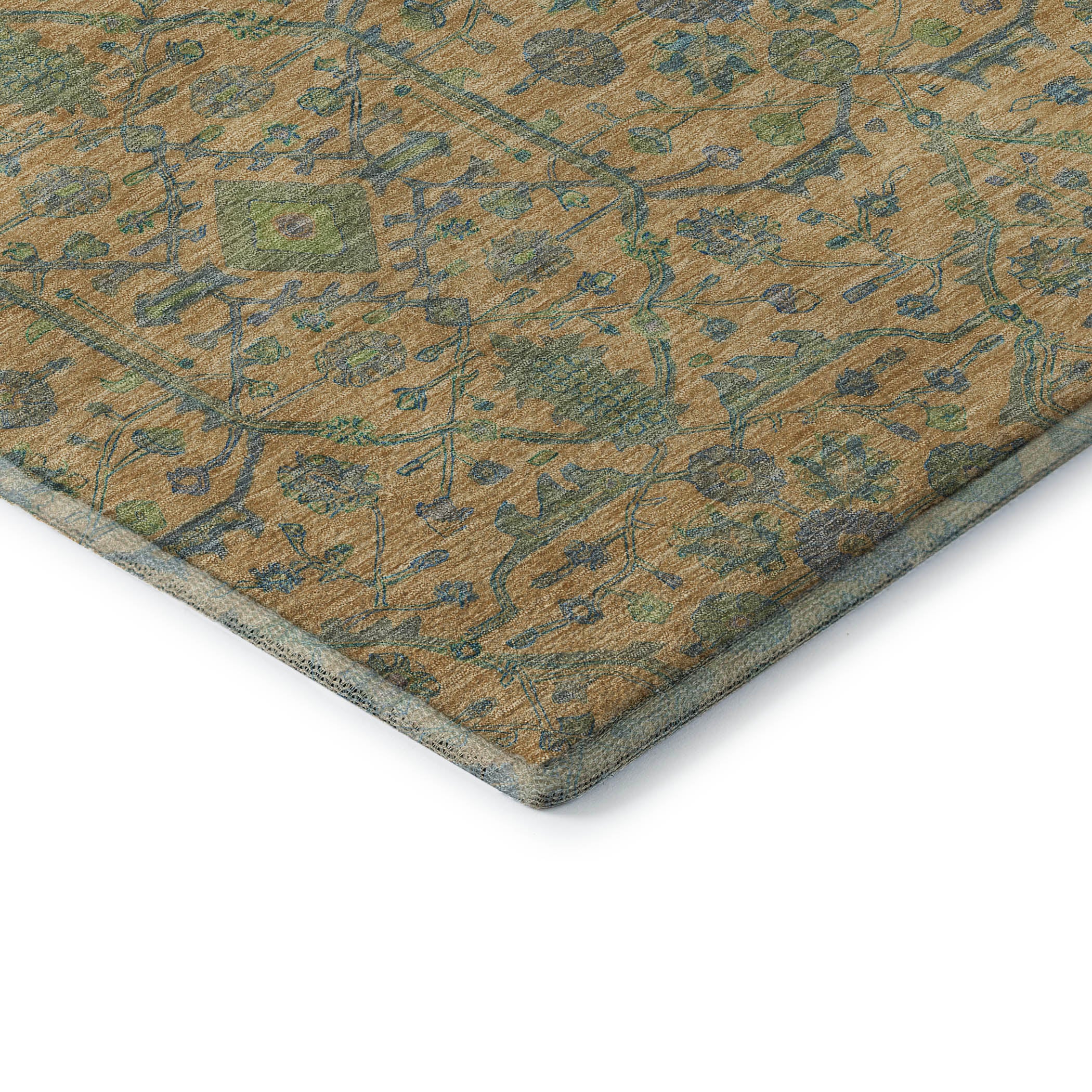 Mdina Machine Washable Transitional Orange Rug 1'8" x 2'6" #shape_Rectangle