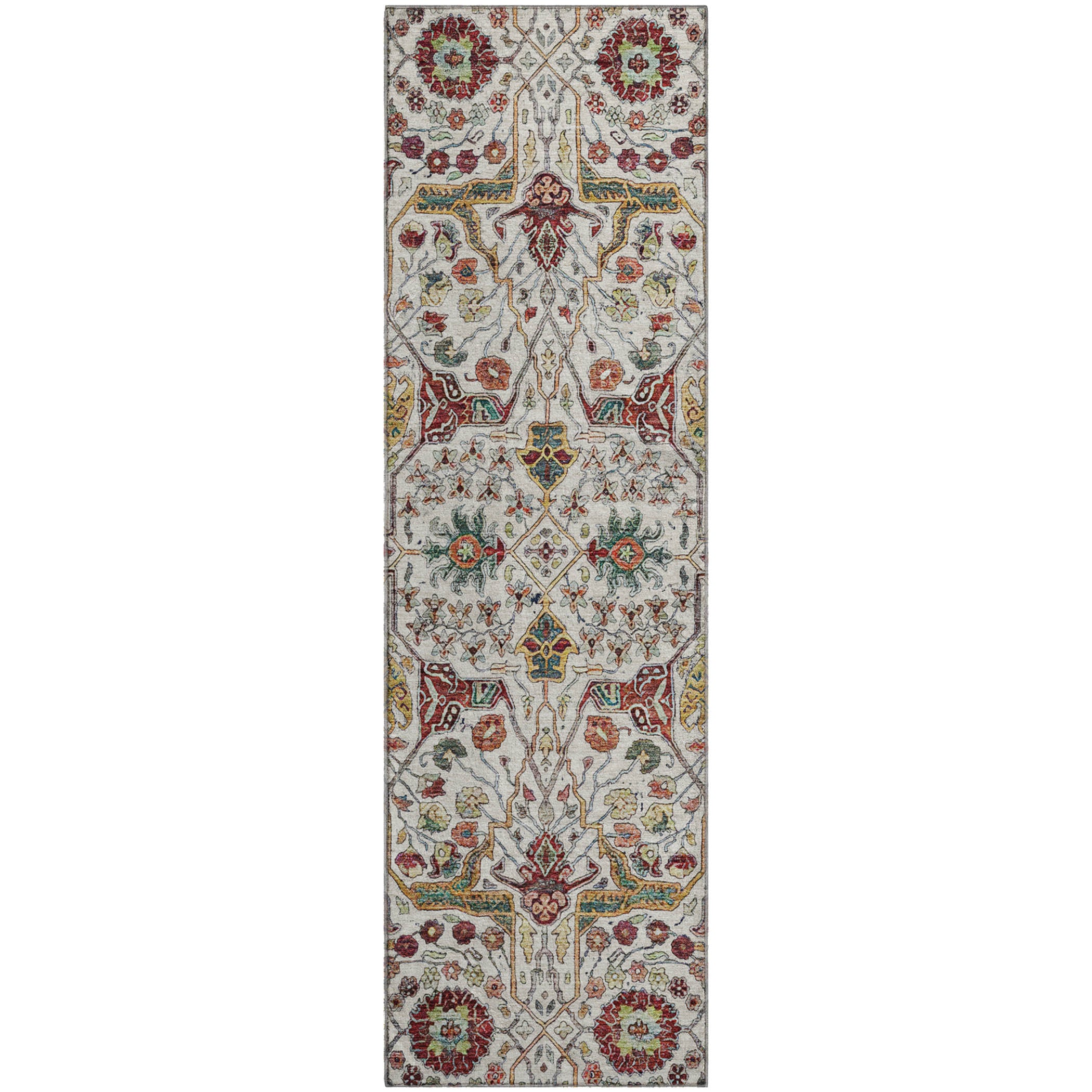Sarajevo Machine Washable Transitional Ivory Rug 2'3" x 7'6" #shape_Runner