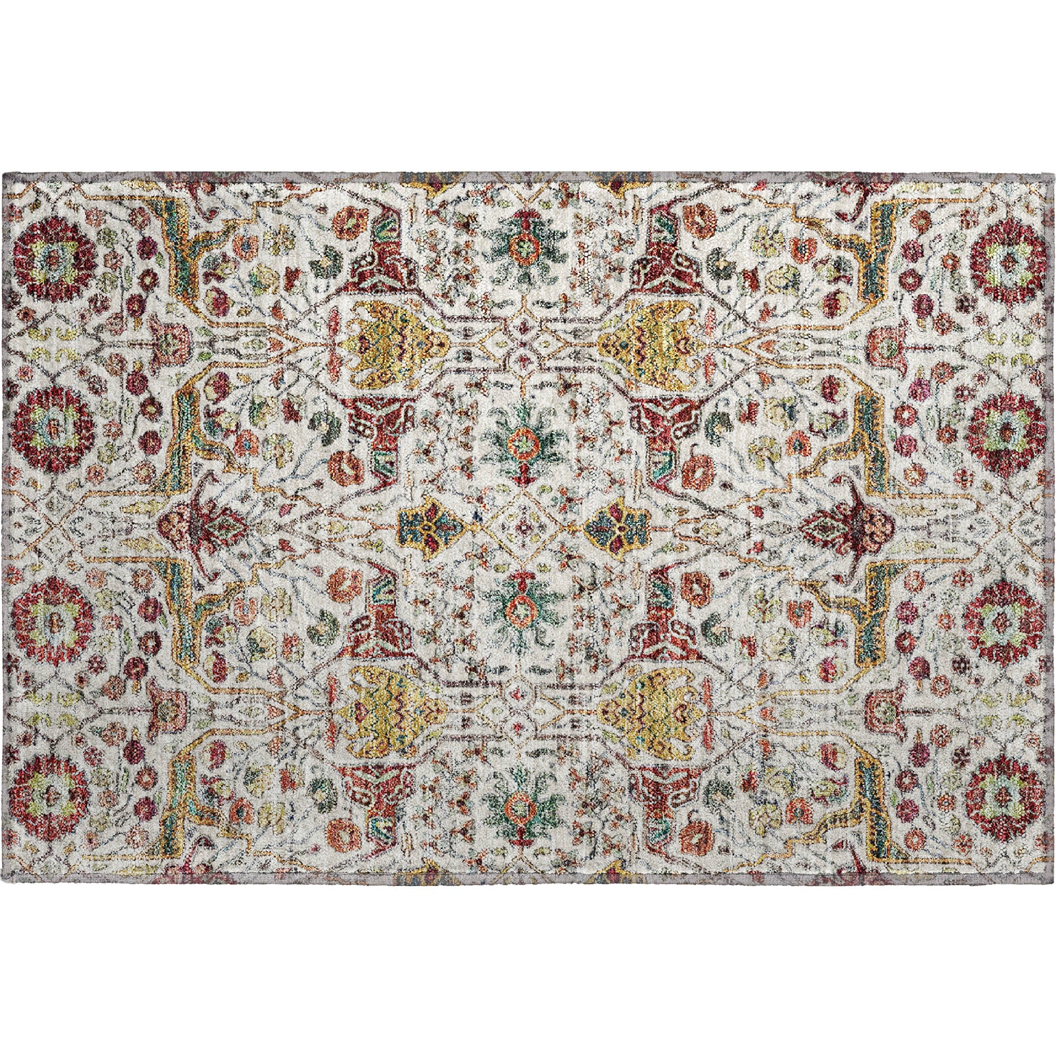 Sarajevo Machine Washable Transitional Ivory Rug 1'8" x 2'6" #shape_Rectangle