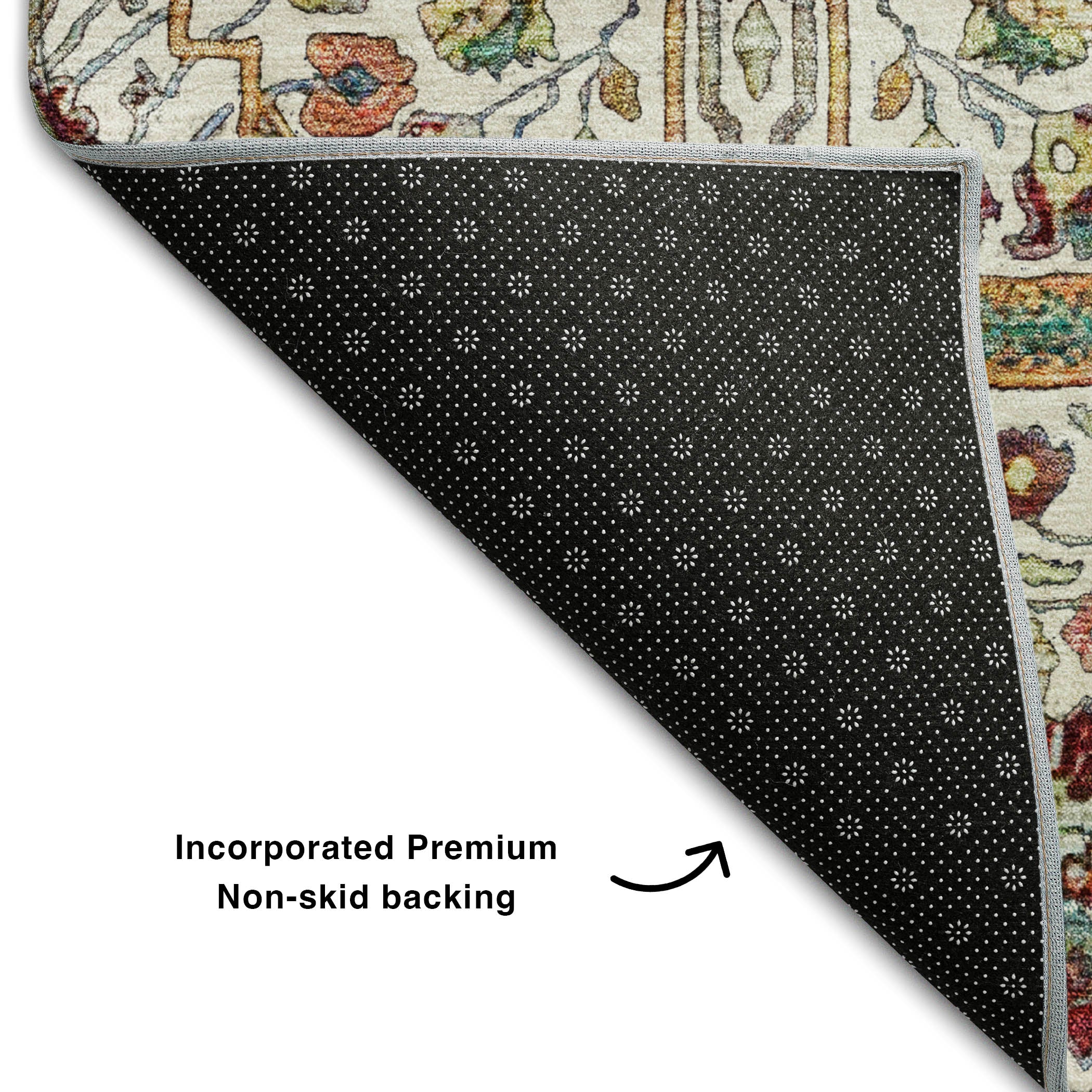 Sarajevo Machine Washable Transitional Ivory Rug 1'8" x 2'6" #shape_Rectangle