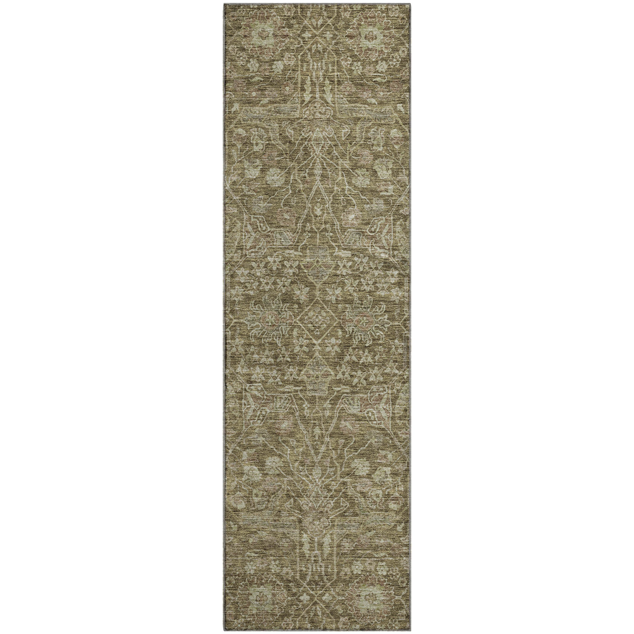 Lucerne Machine Washable Transitional Brown Rug 2'3" x 7'6" #shape_Runner