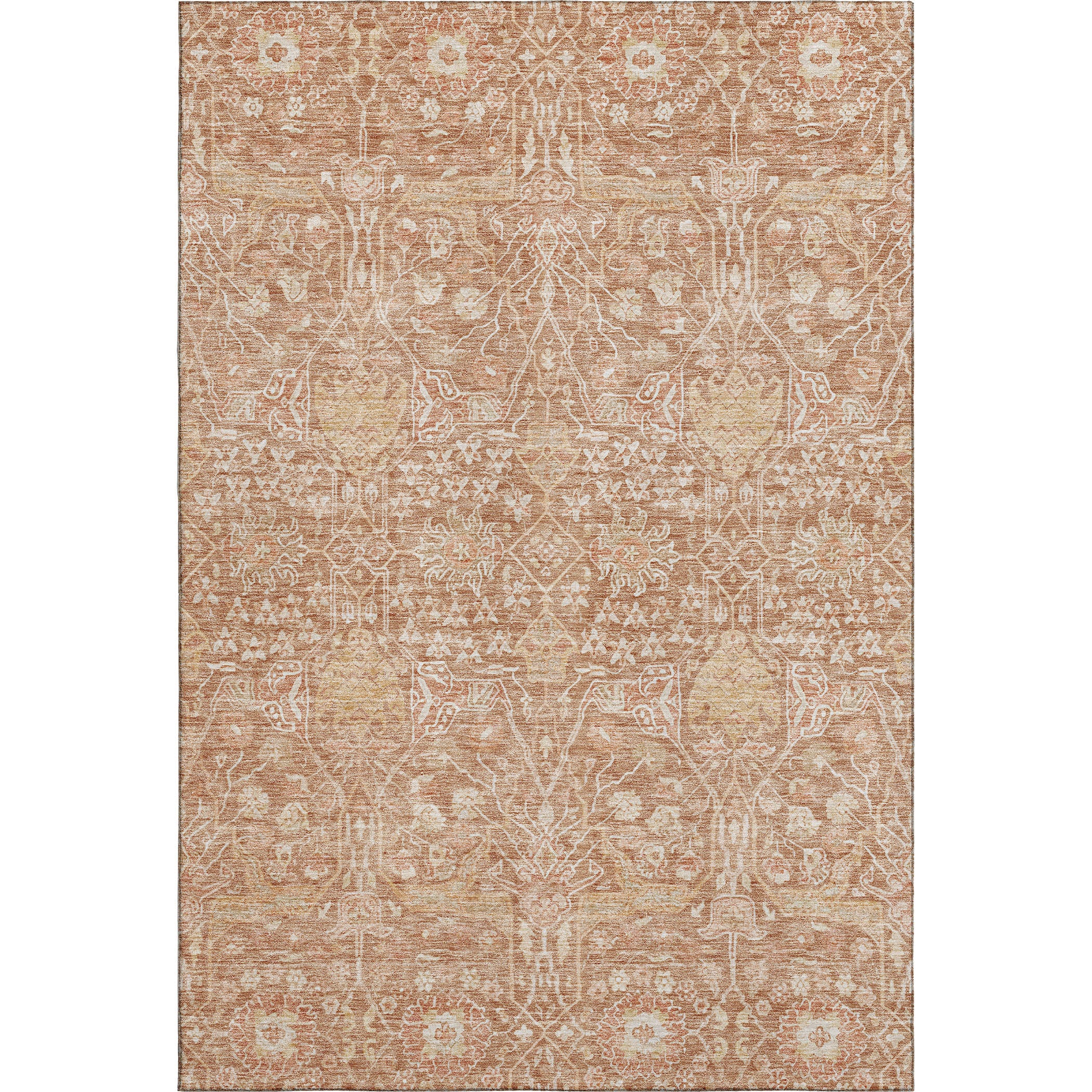 Lucerne Machine Washable Transitional Coral Orange Rug 2'6" x 3'10" #shape_Rectangle