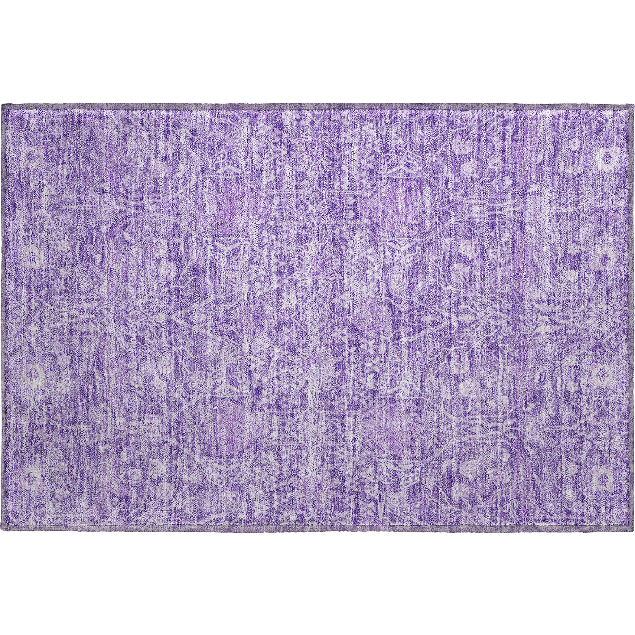 Lucerne Machine Washable Transitional Plum Purple Rug 1'8" x 2'6" #shape_Rectangle