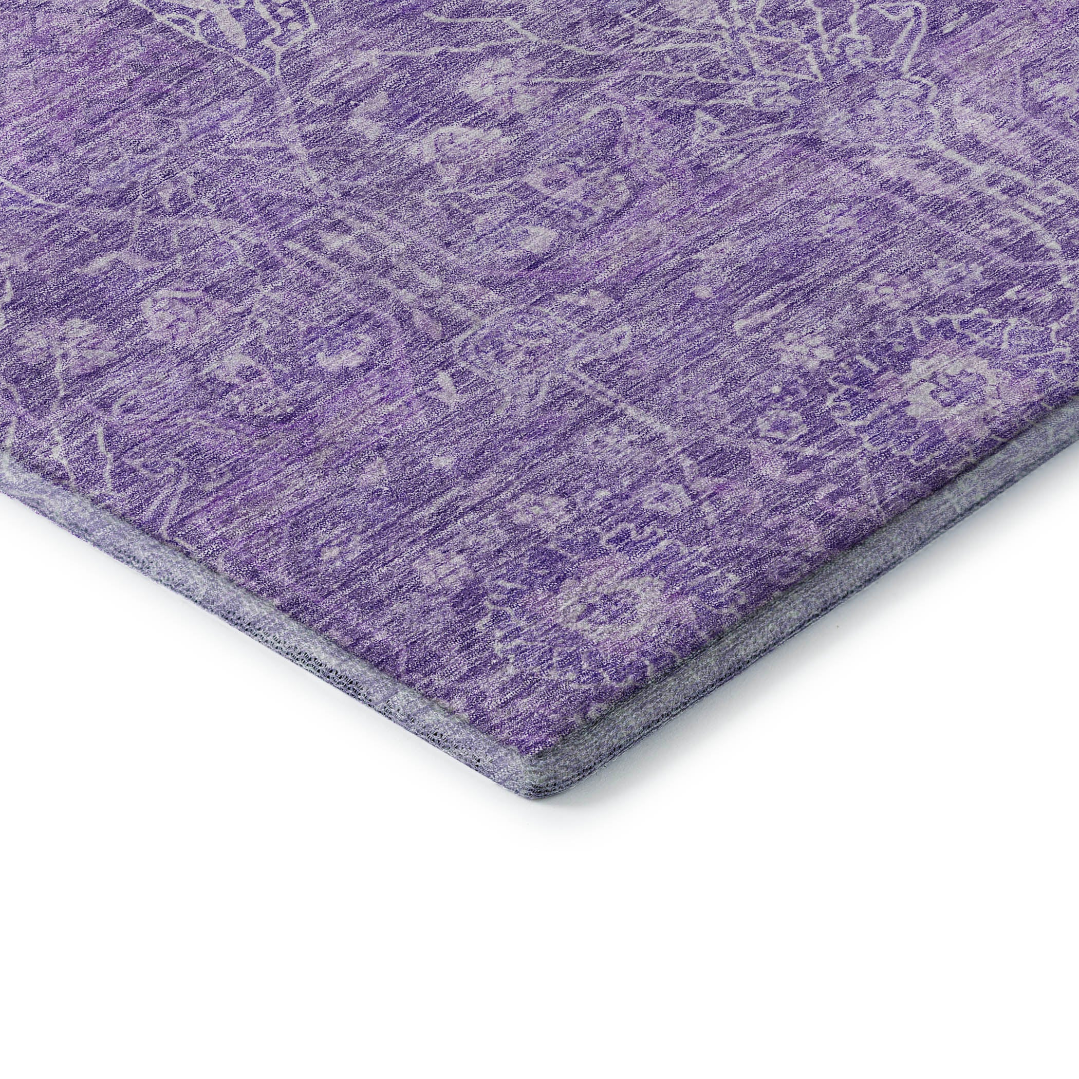 Lucerne Machine Washable Transitional Plum Purple Rug 1'8" x 2'6" #shape_Rectangle