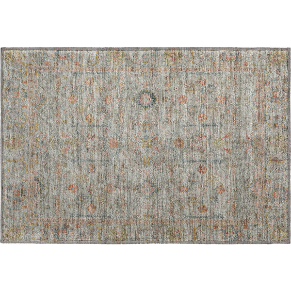 Colombo Machine Washable Traditional Taupe Brown Rug 1'8" x 2'6"