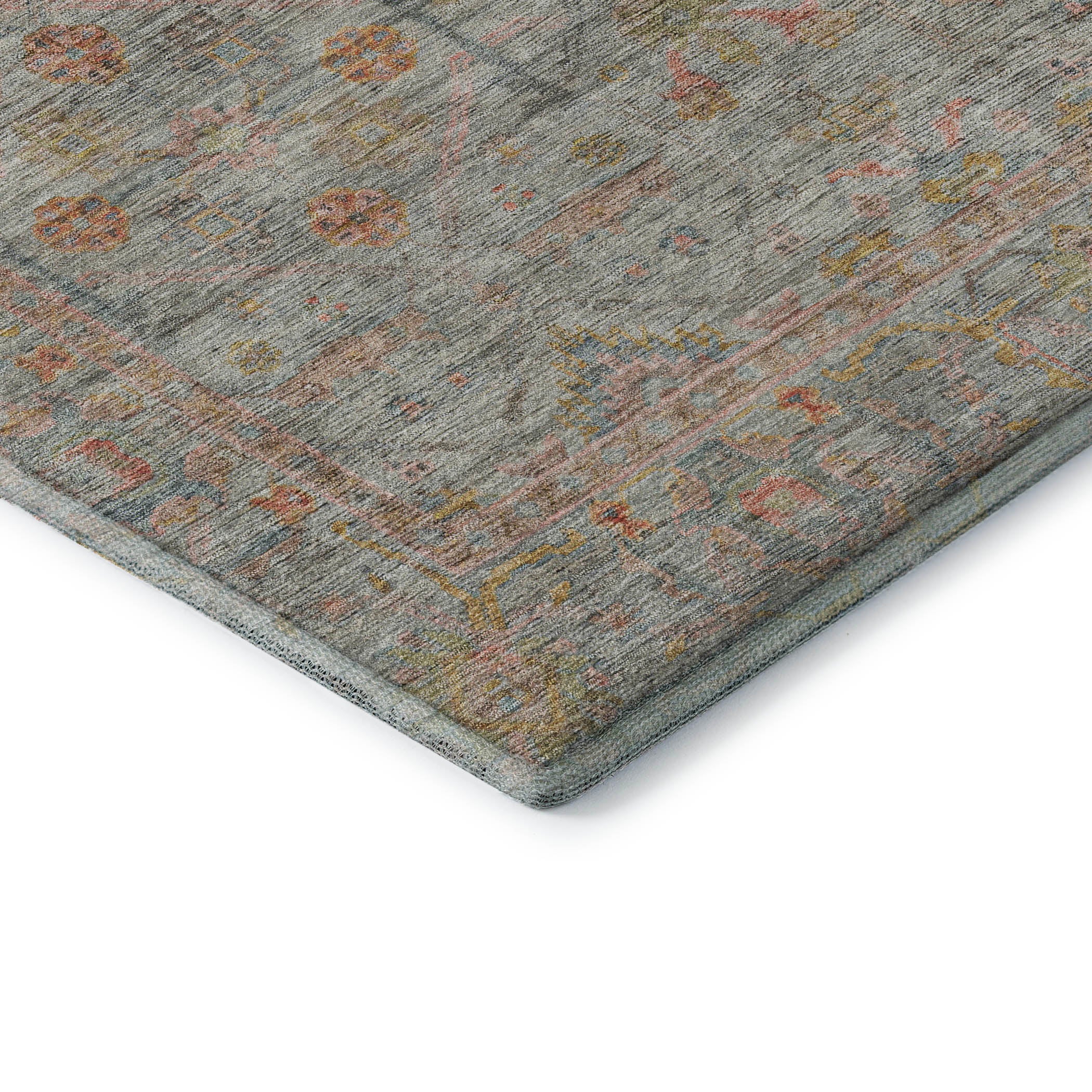 Colombo Machine Washable Traditional Taupe Brown Rug 1'8" x 2'6" #shape_Rectangle