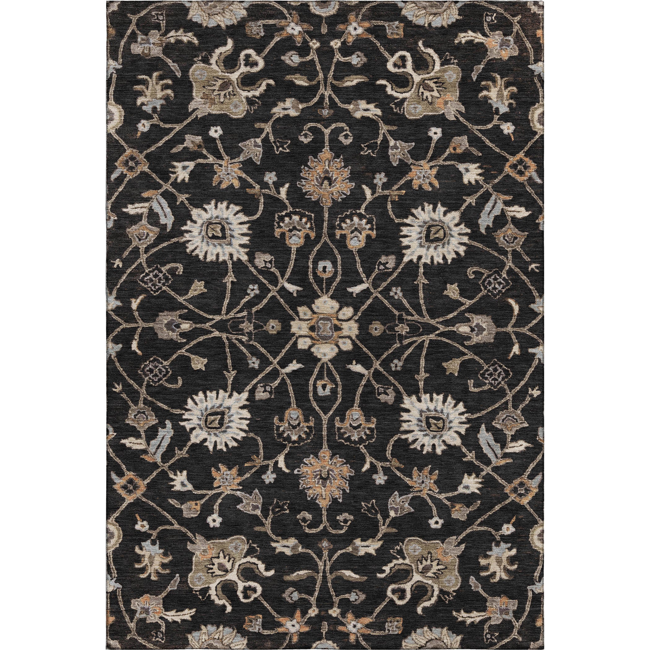Marrakech Machine Washable Traditional Black Rug 2'6" x 3'10" #shape_Rectangle