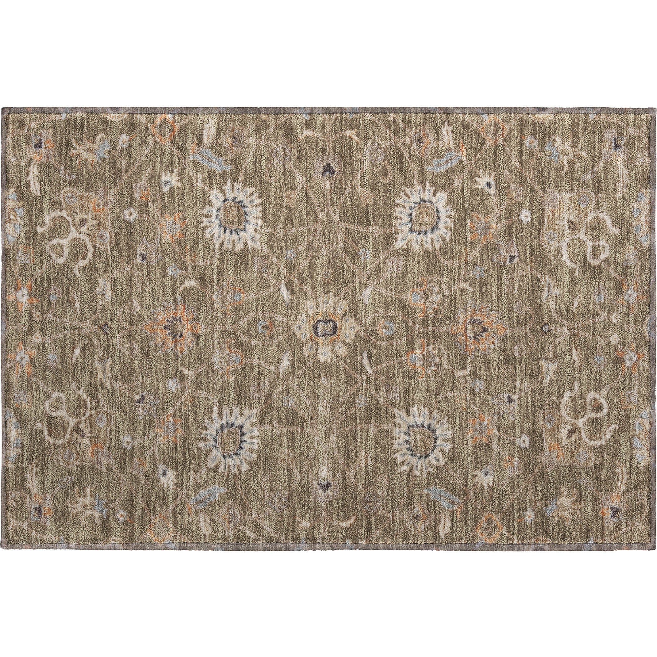 Marrakech Machine Washable Traditional Brown Rug 1'8" x 2'6" #shape_Rectangle