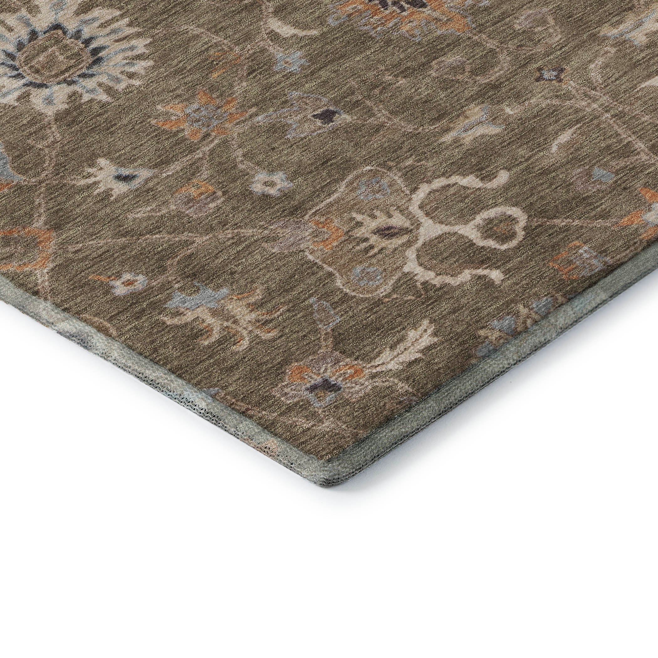 Marrakech Machine Washable Traditional Brown Rug 1'8" x 2'6" #shape_Rectangle