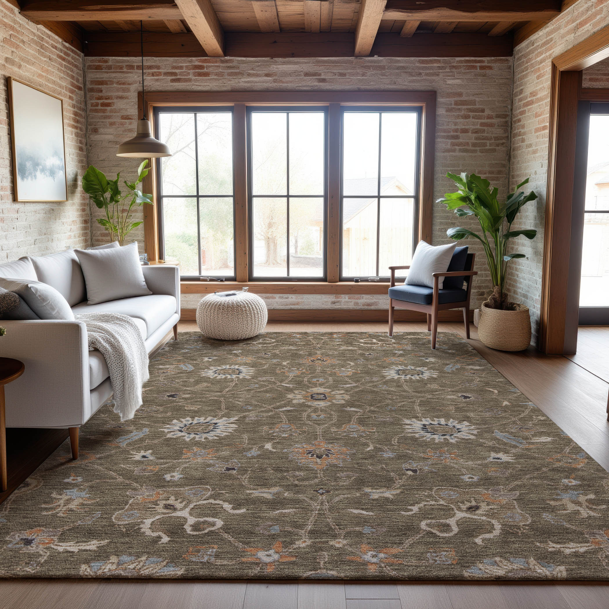 Marrakech Machine Washable Traditional Brown Rug 2'6" x 3'10" #shape_Rectangle