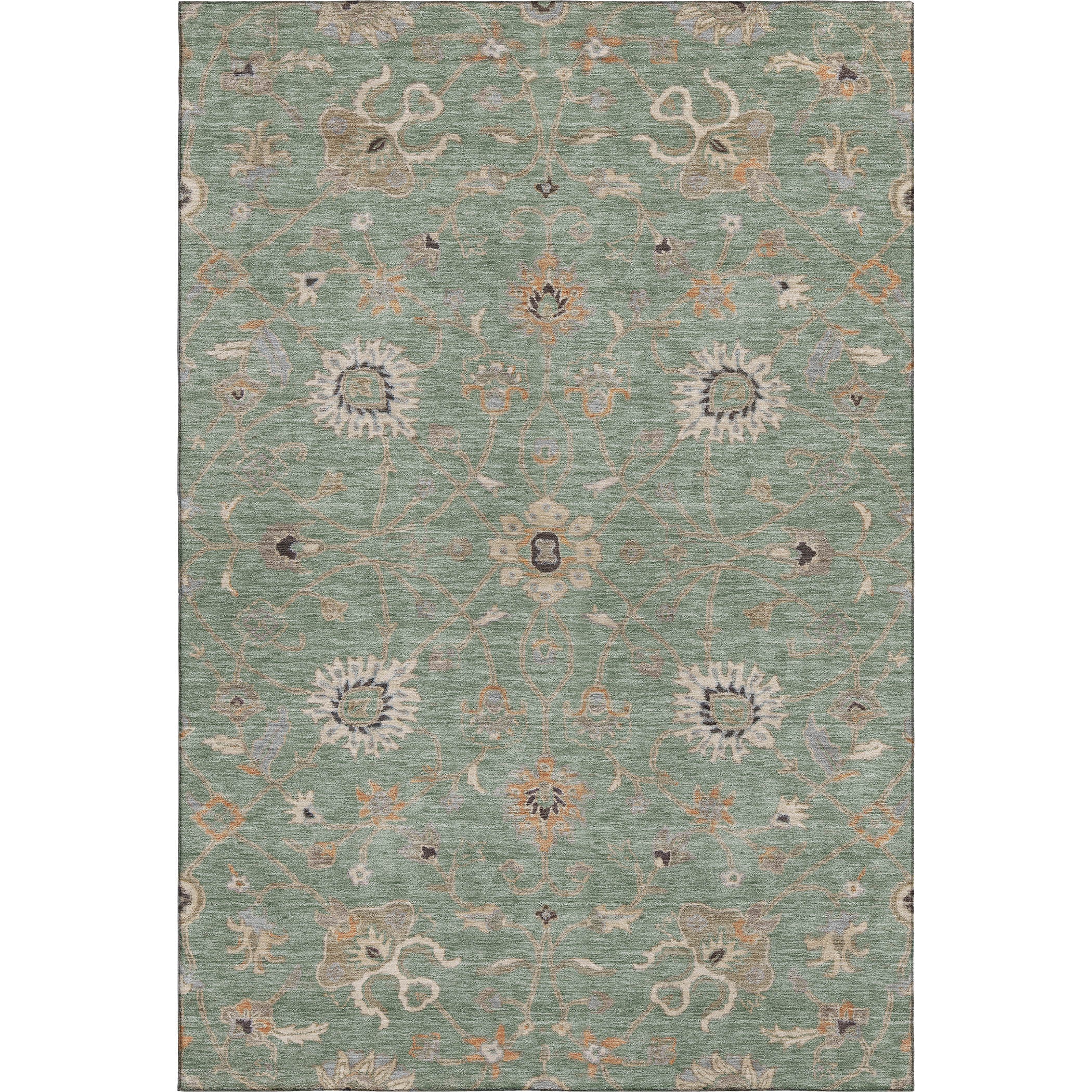 Marrakech Machine Washable Traditional Cactus Green Rug 2'6" x 3'10" #shape_Rectangle