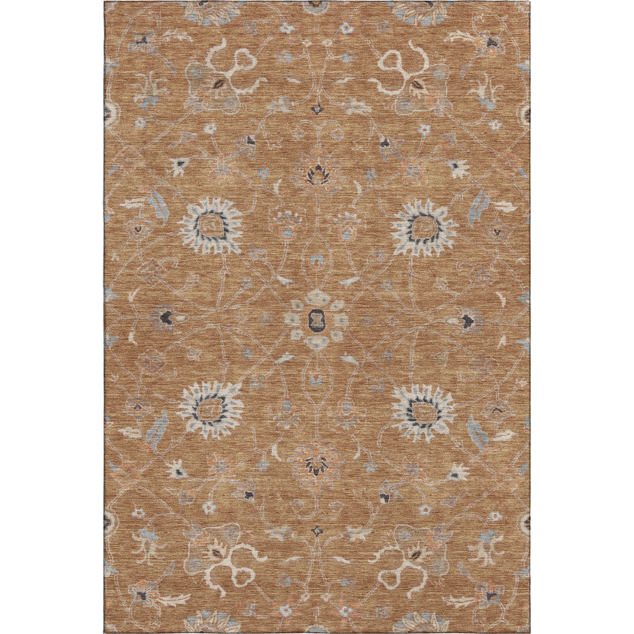 Marrakech Machine Washable Traditional Copper Orange Rug 2'6" x 3'10" #shape_Rectangle
