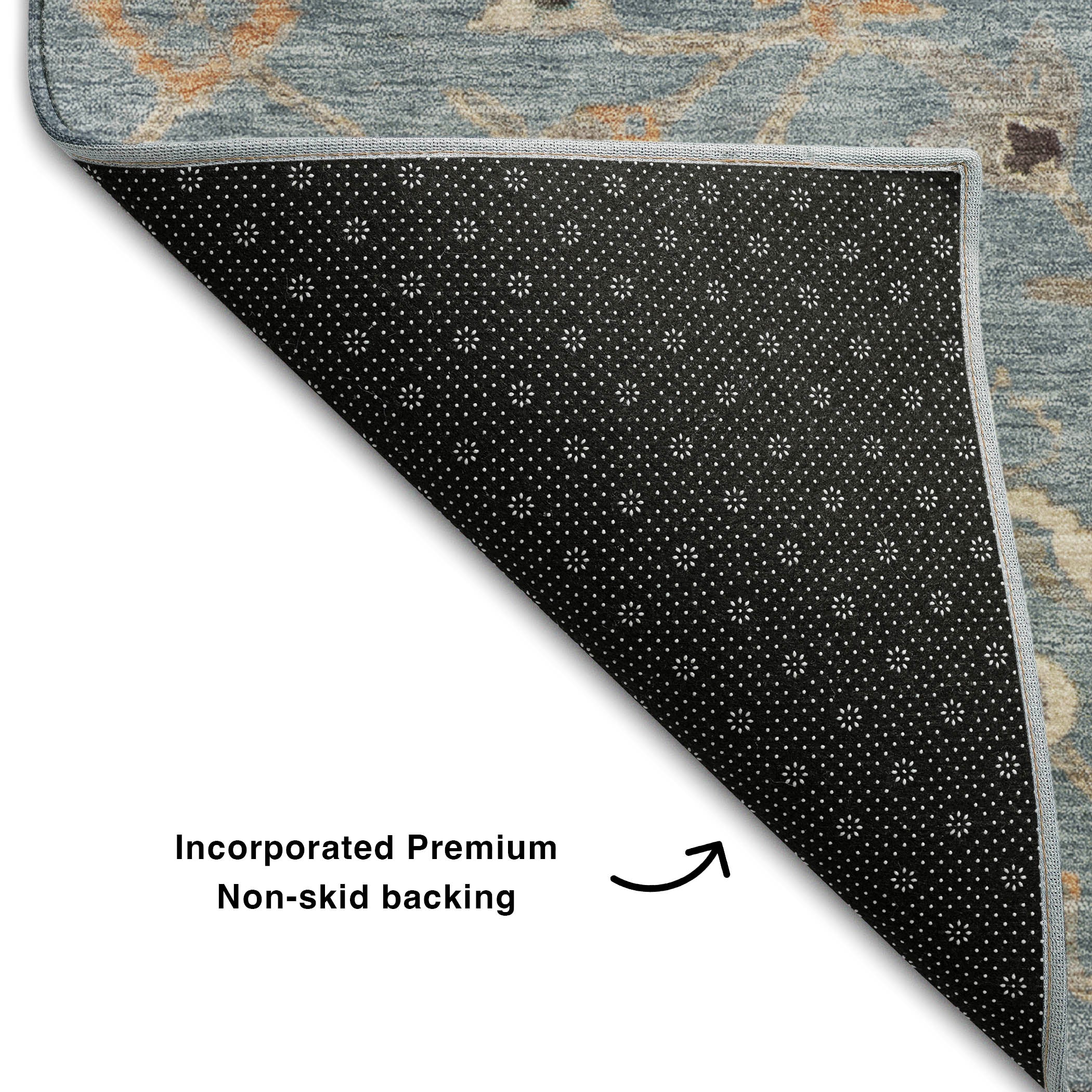 Marrakech Machine Washable Traditional Denim Blue Rug 1'8" x 2'6" #shape_Rectangle