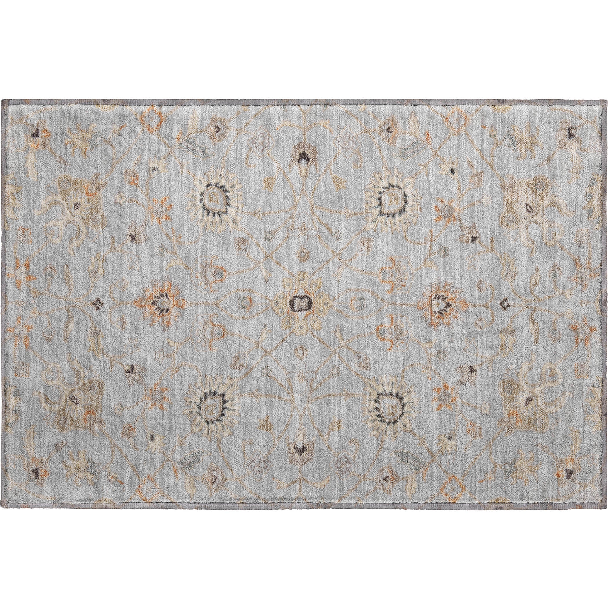 Marrakech Machine Washable Traditional Gray Rug 1'8" x 2'6" #shape_Rectangle