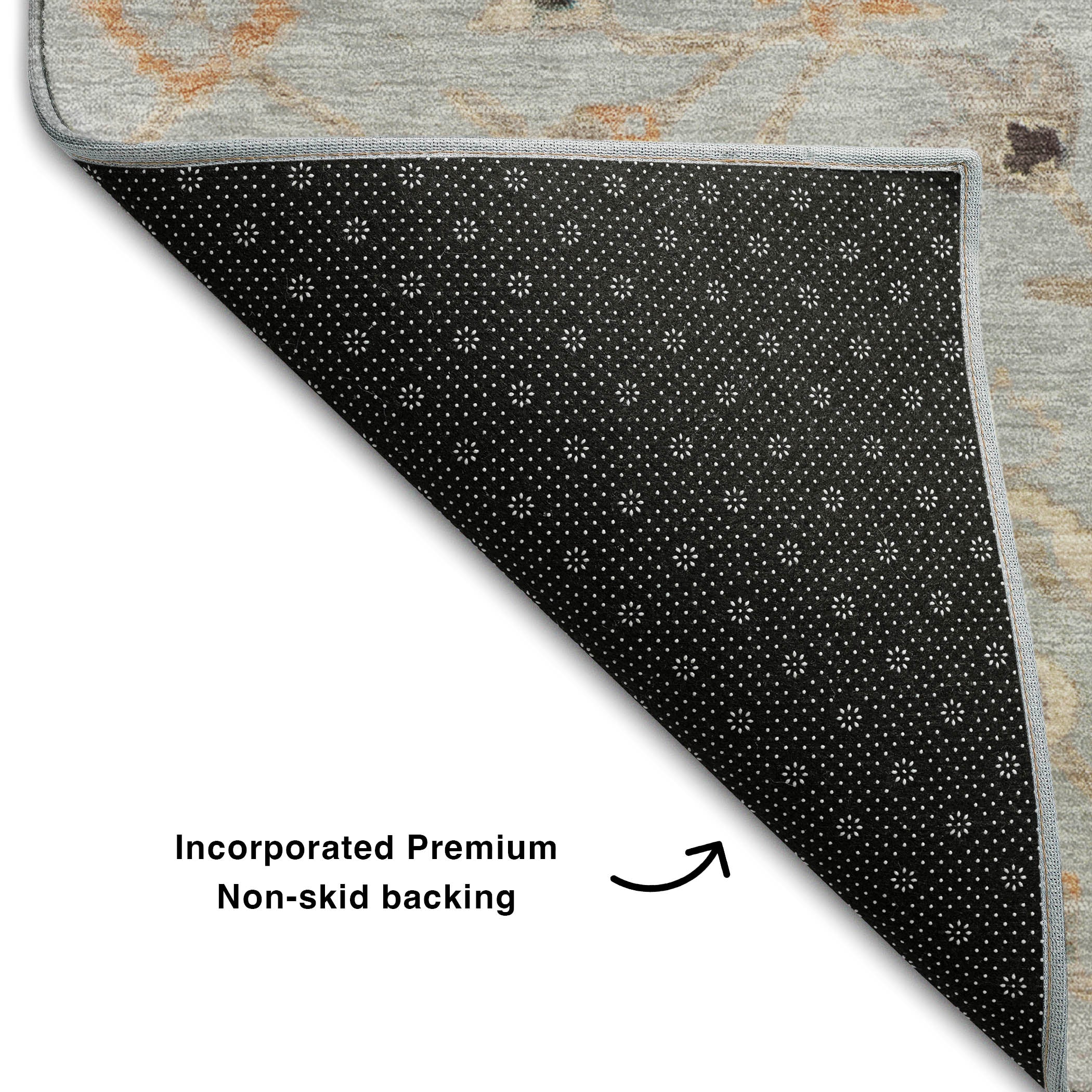 Marrakech Machine Washable Traditional Gray Rug 1'8" x 2'6" #shape_Rectangle