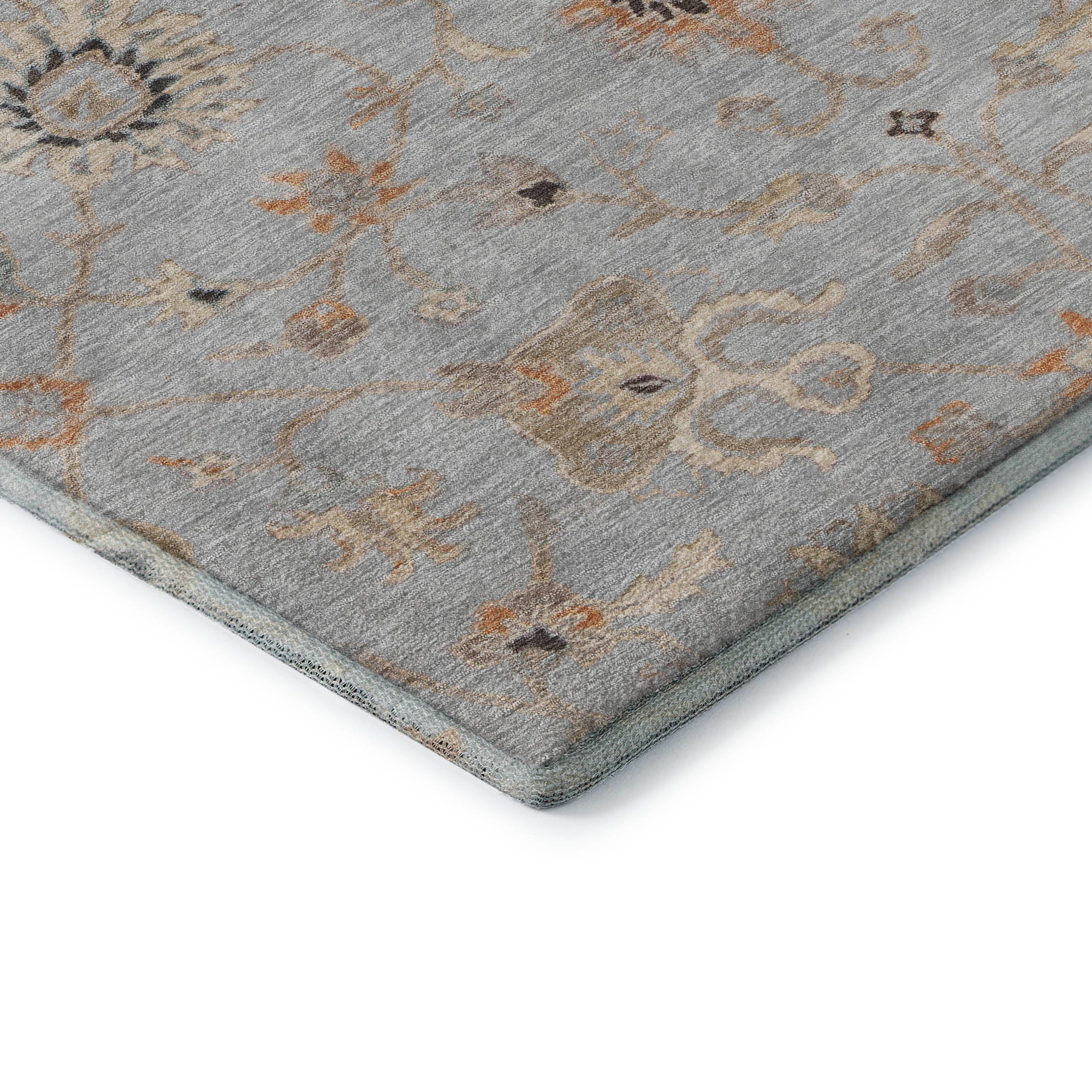 Marrakech Machine Washable Traditional Gray Rug 1'8" x 2'6" #shape_Rectangle