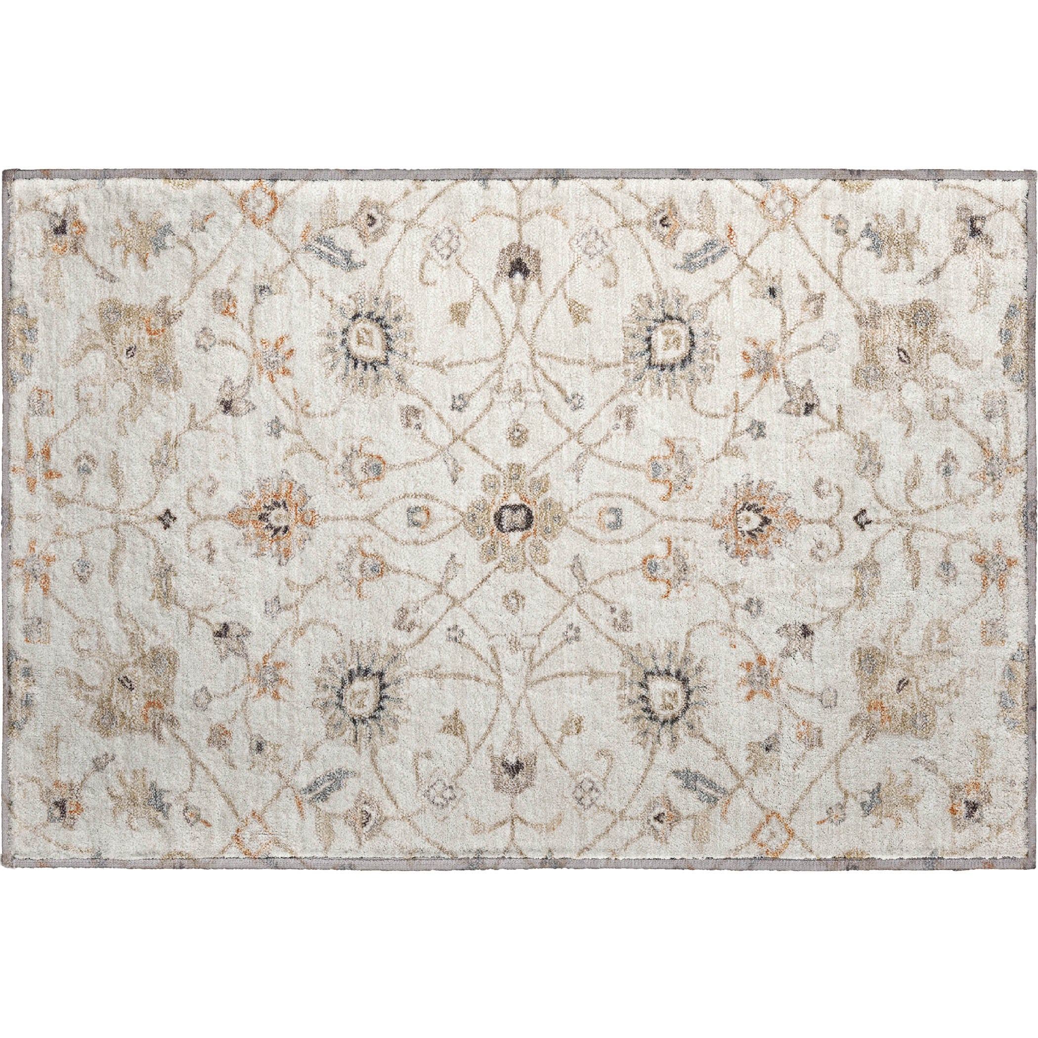 Marrakech Machine Washable Traditional Ivory Rug 1'8" x 2'6" #shape_Rectangle
